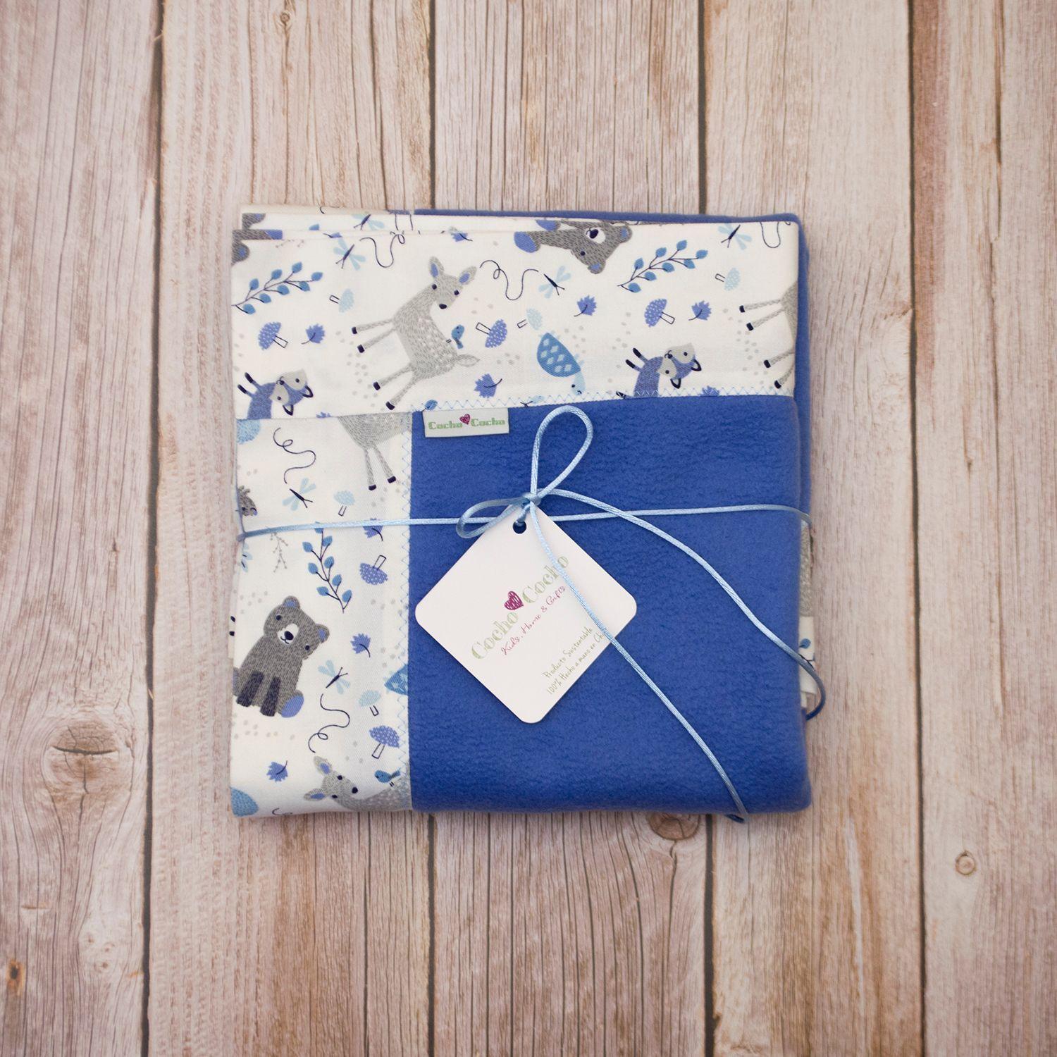 Manta Polar Celeste Animales Celeste-0