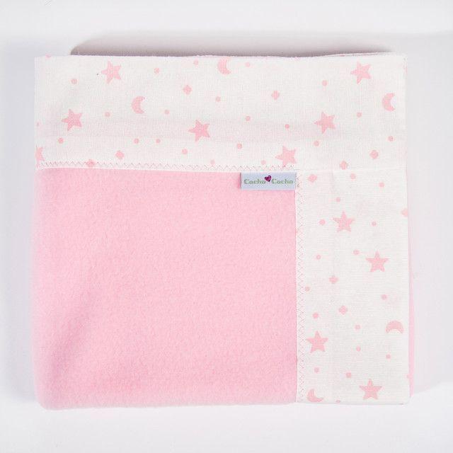 Manta Polar Rosado Cielo Blanco y Rosado-0