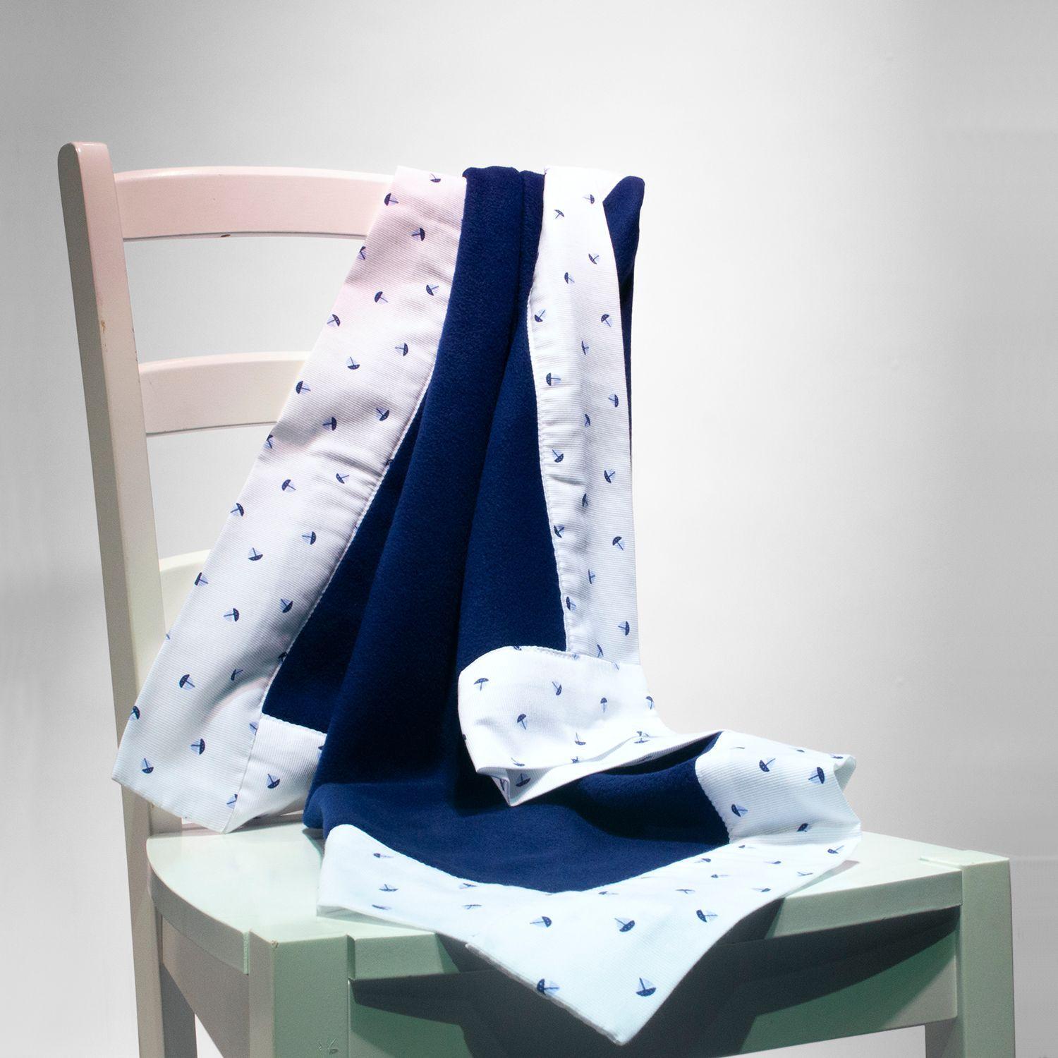 Manta Polar Azul Barquitos Celeste-1