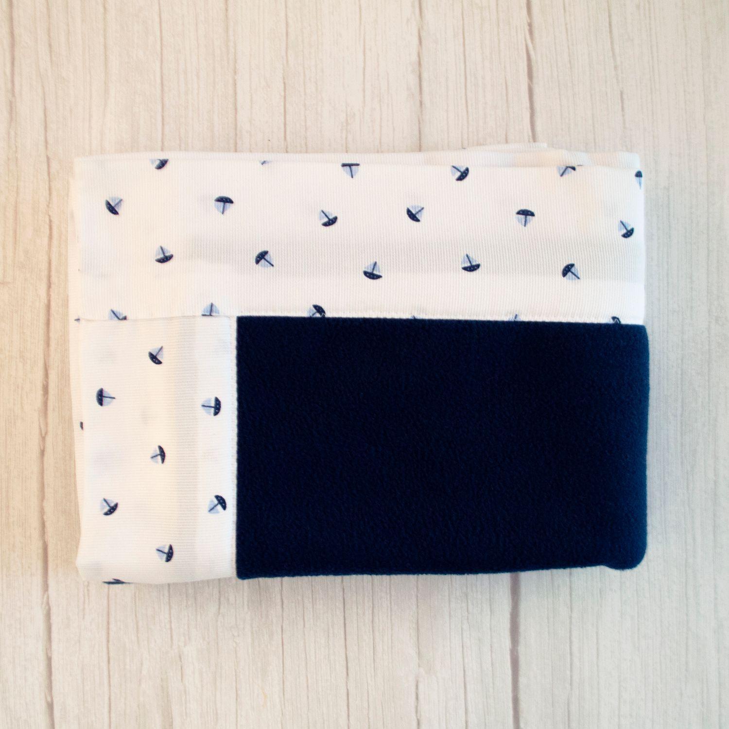 Manta Polar Azul Barquitos Celeste-5