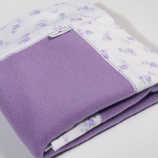 Manta Polar Lila  Flores Lila -2
