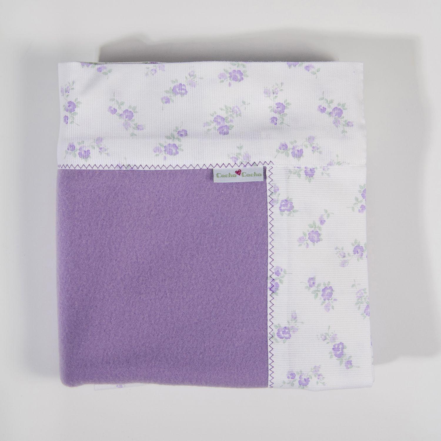 Manta Polar Lila  Flores Lila -0