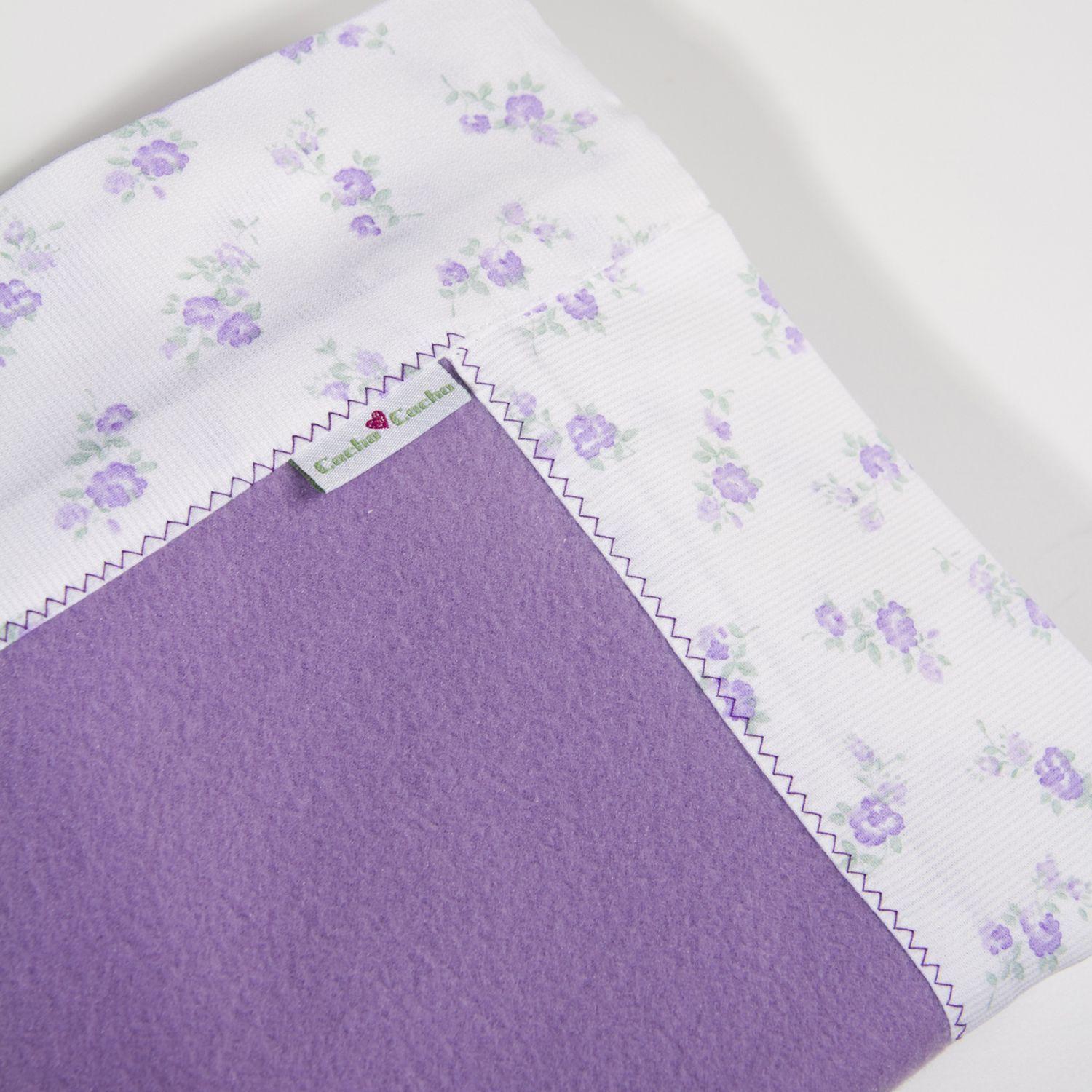 Manta Polar Lila  Flores Lila -4
