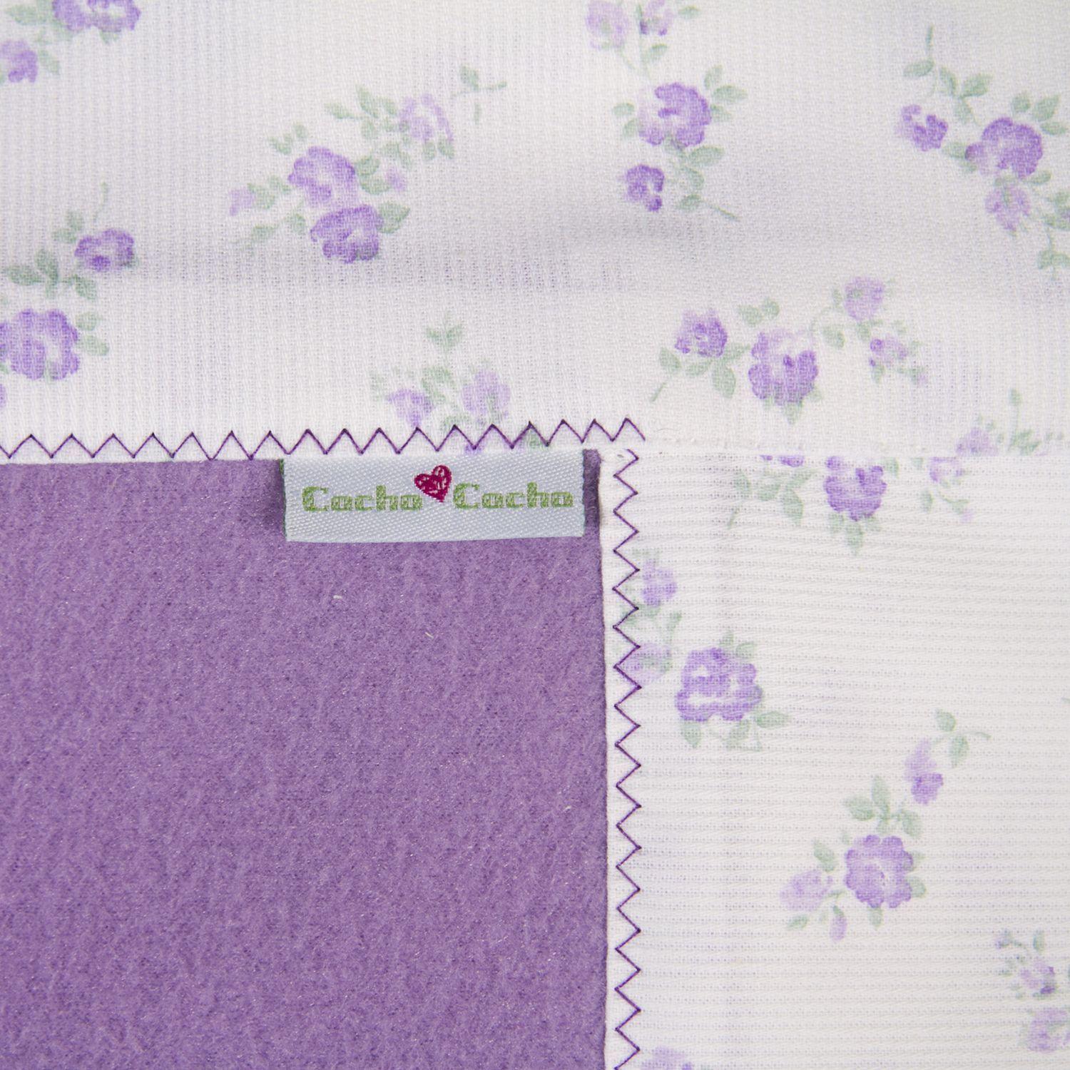 Manta Polar Lila  Flores Lila -3