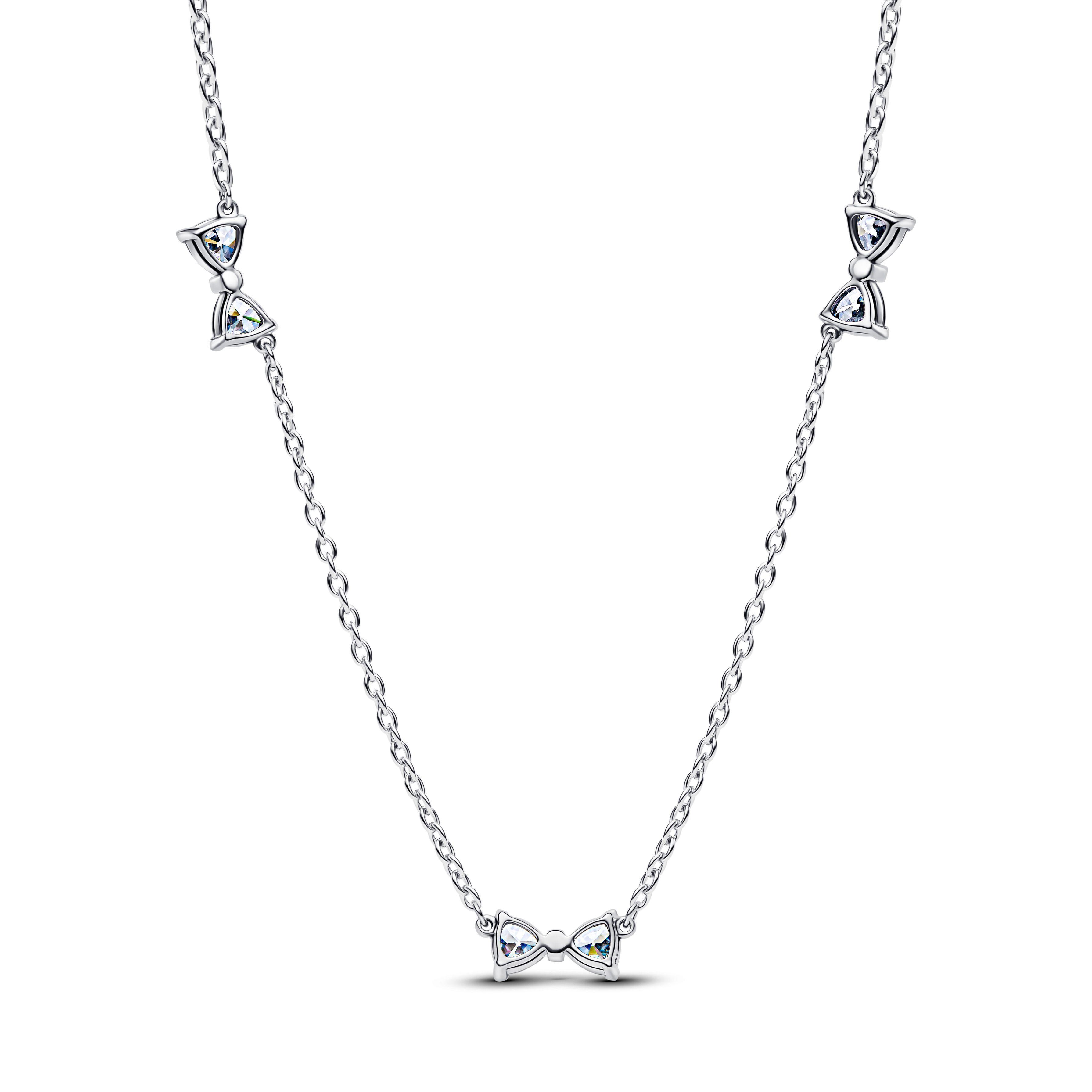 Collar de Cadena Estación de Moños en Plata-1