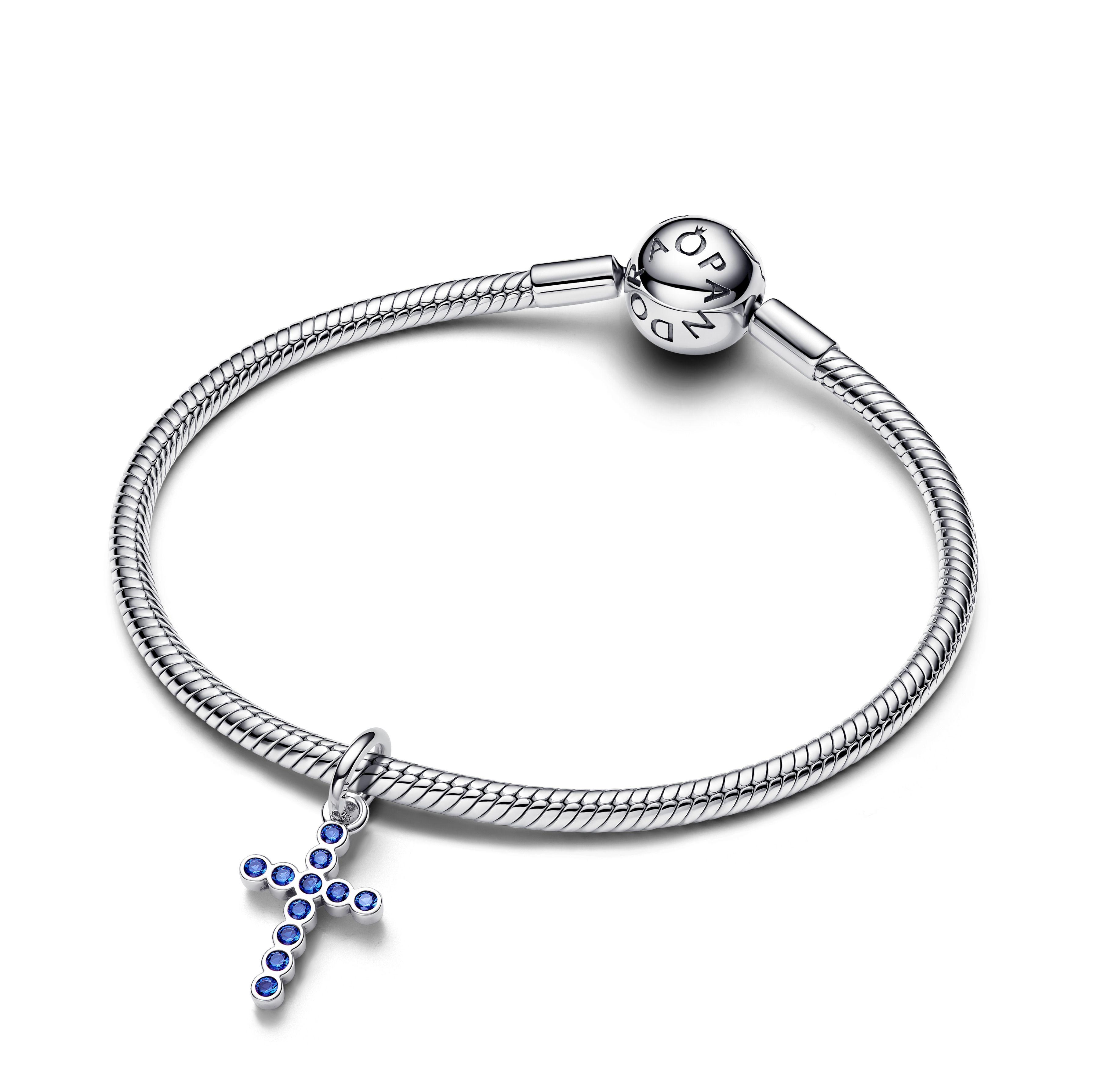 Charm Colgante Cruz Plateado-2