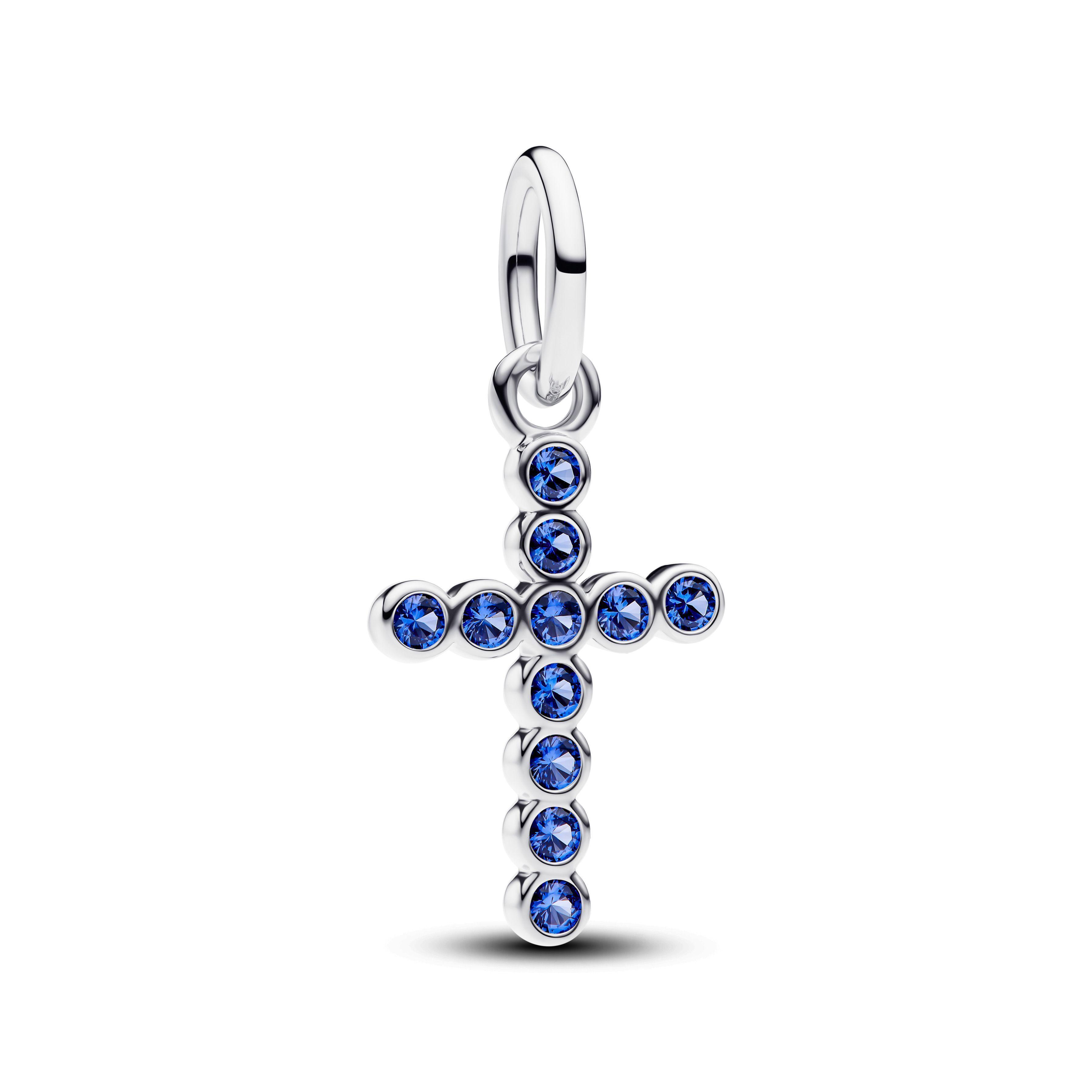 Charm Colgante Cruz Plateado-0