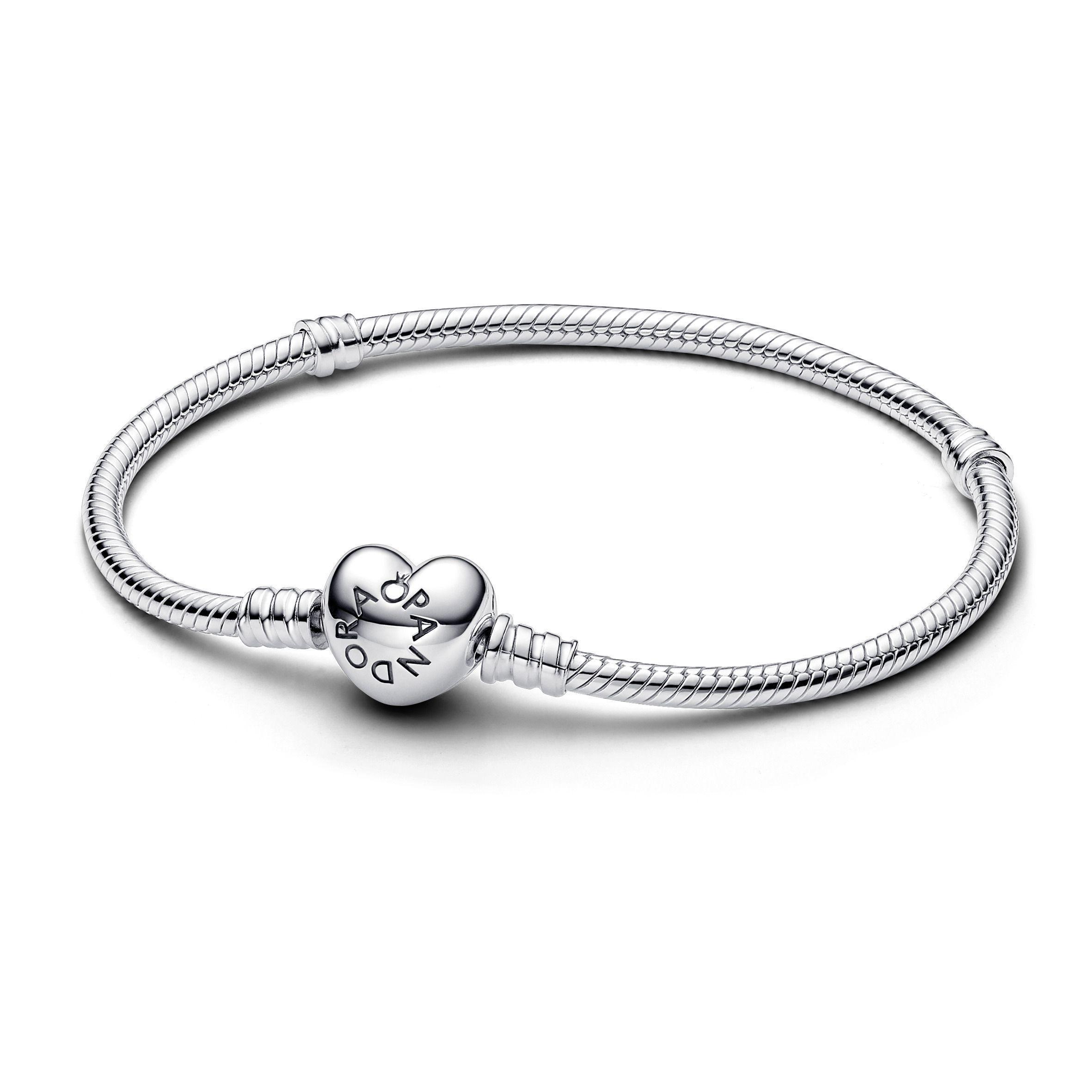 Brazalete Pandora Moments Cadena de Serpiente con Broche de Corazón-0
