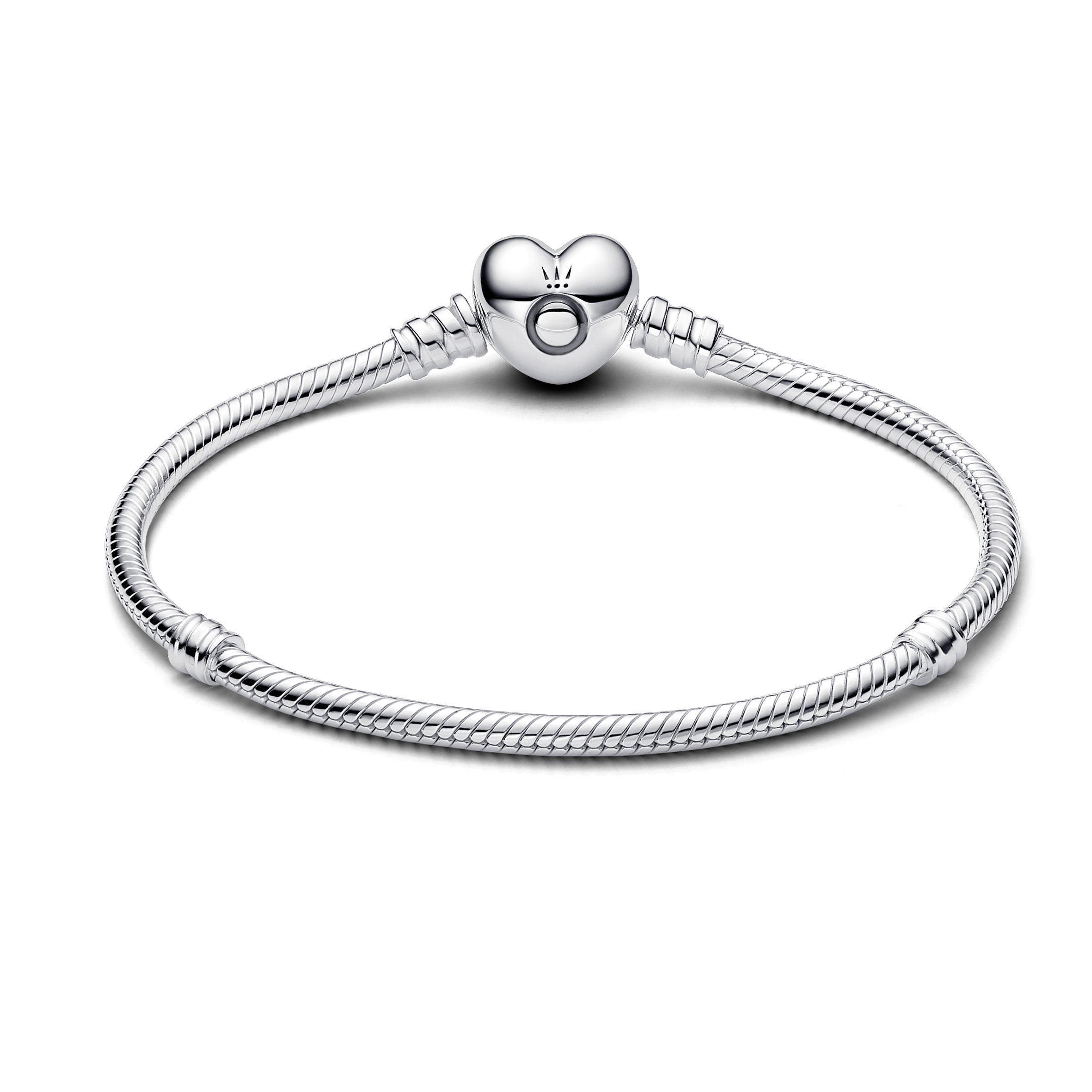 Brazalete Pandora Moments Cadena de Serpiente con Broche de Corazón-1