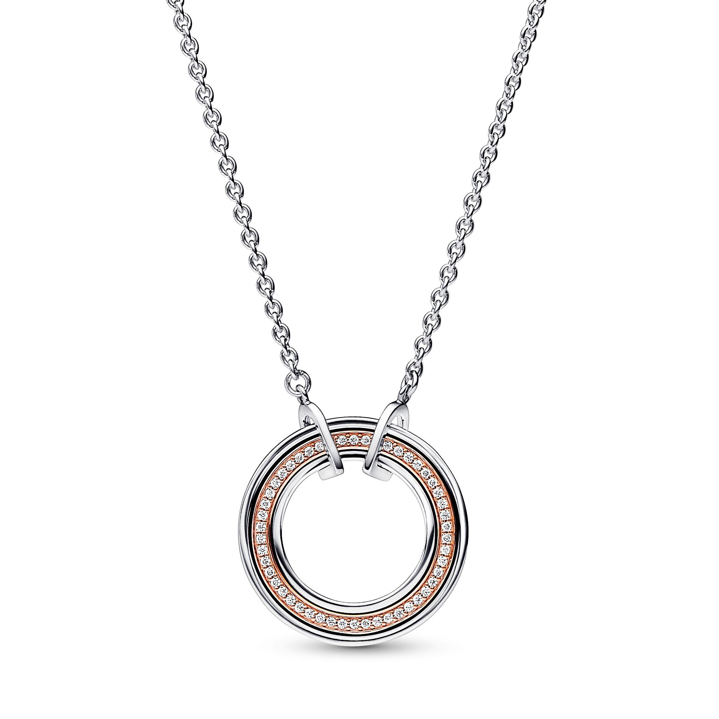 Collar Logo y Pavé en Dos Tonos Pandora Signature-0