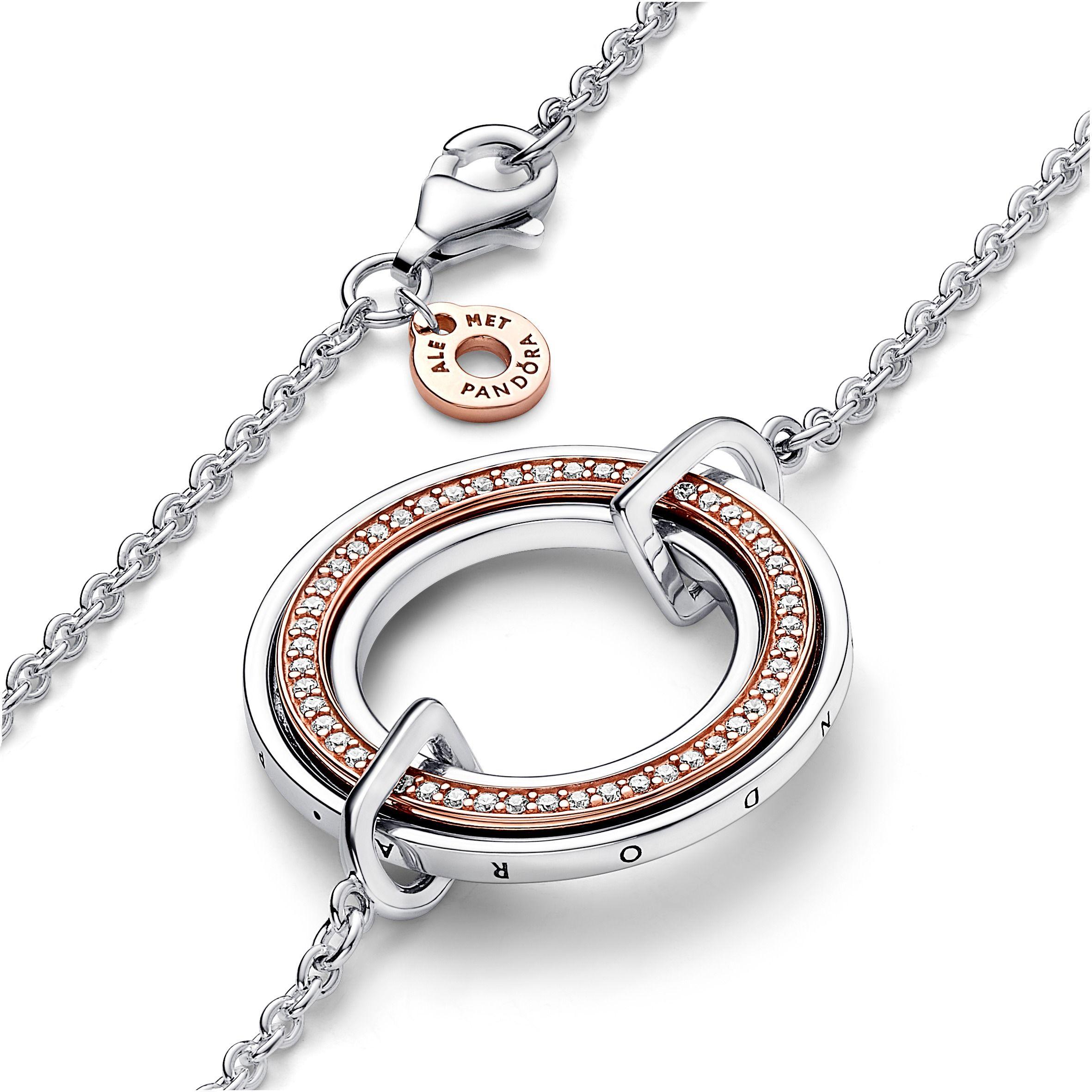 Collar Logo y Pavé en Dos Tonos Pandora Signature-1