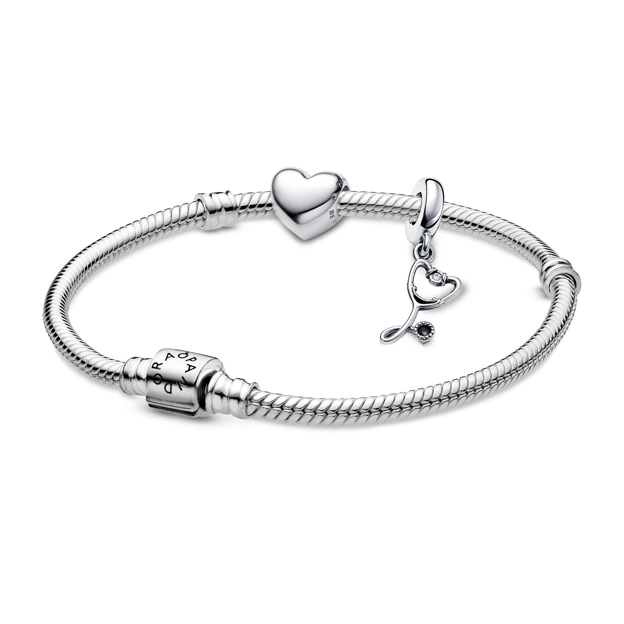 Gift Set Pulsera Charm Corazon y Dije Etetoscopio-0