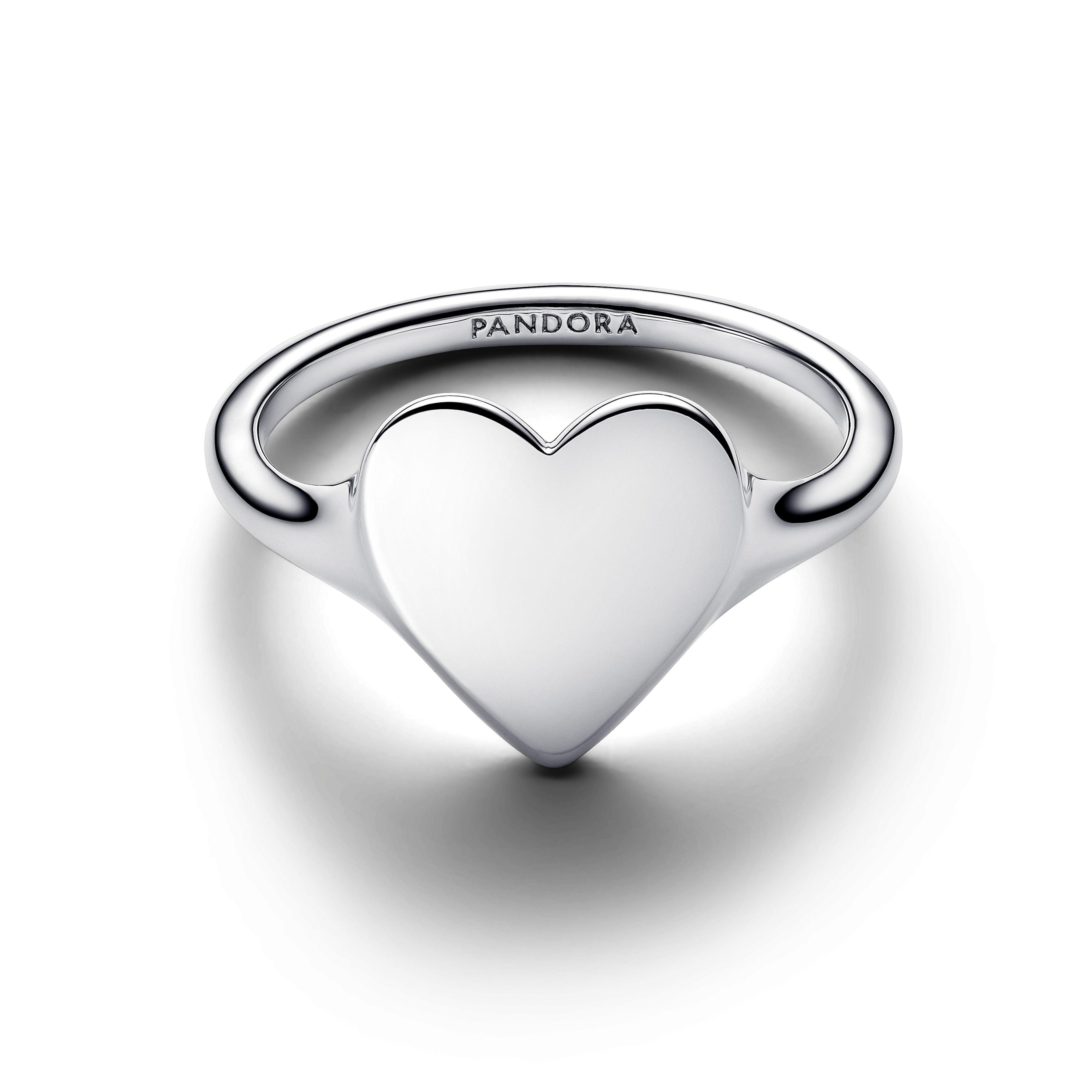 Anillo Corazón Grabable Plateado-0
