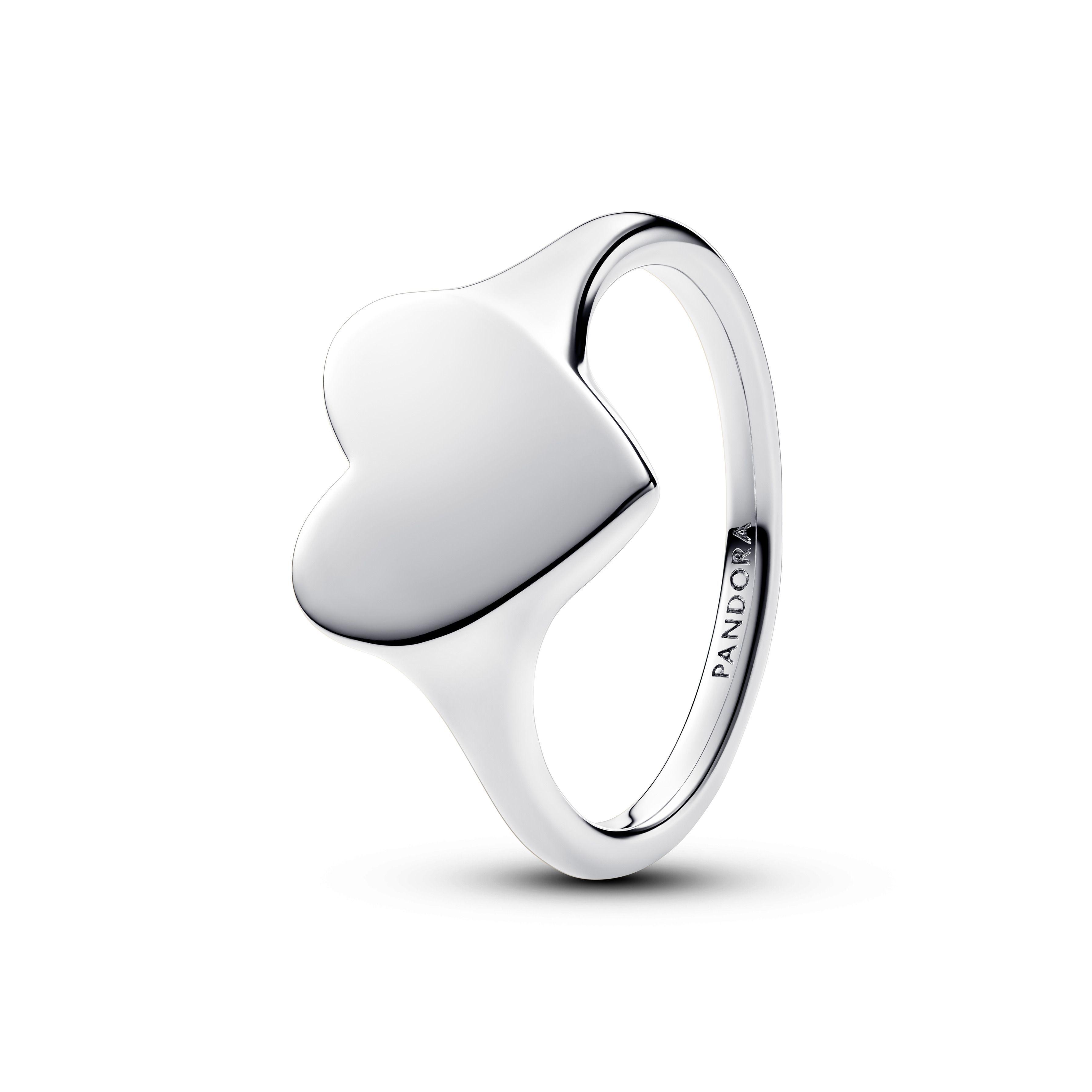 Anillo Corazón Grabable Plateado-1