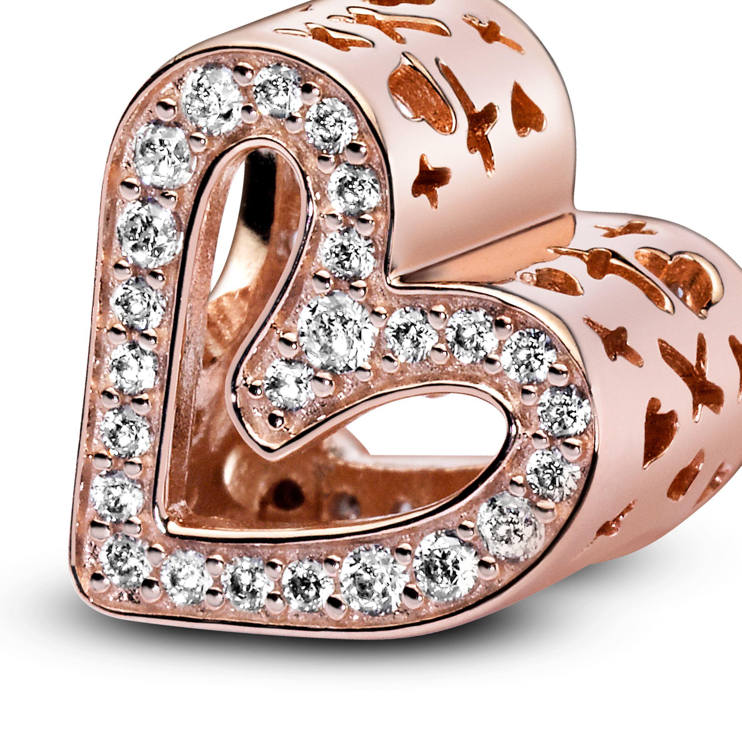 Charm PANDORA Rose de corazón Brillante Trazo a Mano. -2