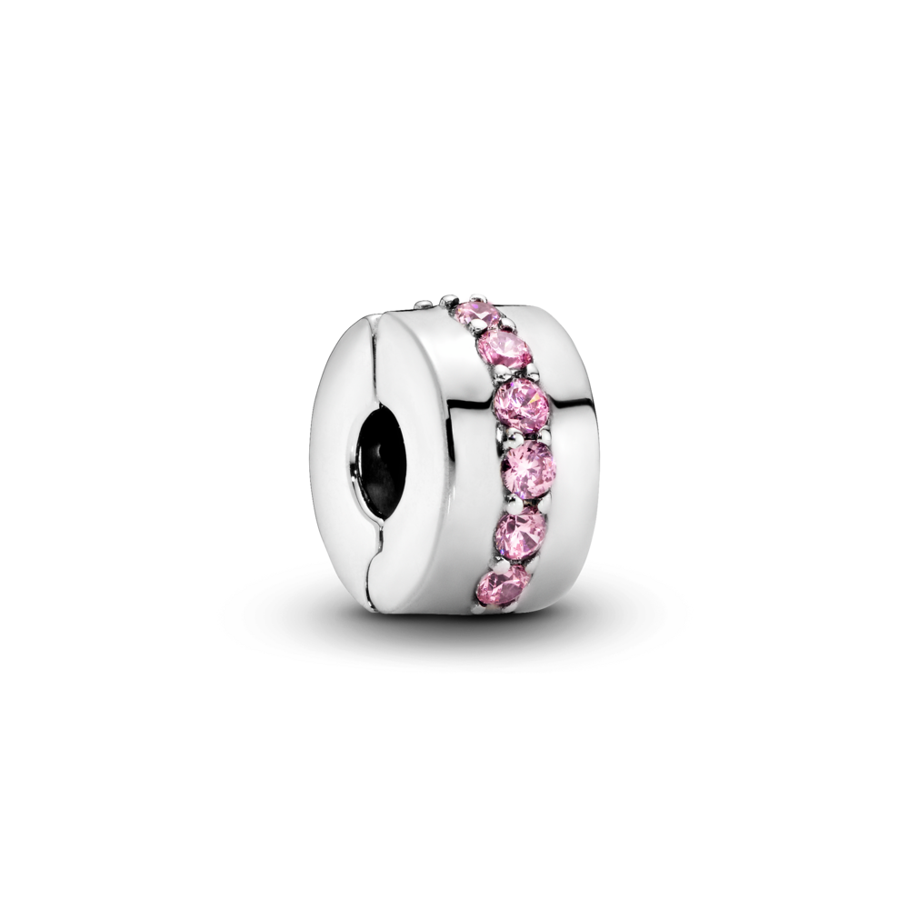 Gift Set Pulsera con Dije Corazon Mom y Clip Rosado-2