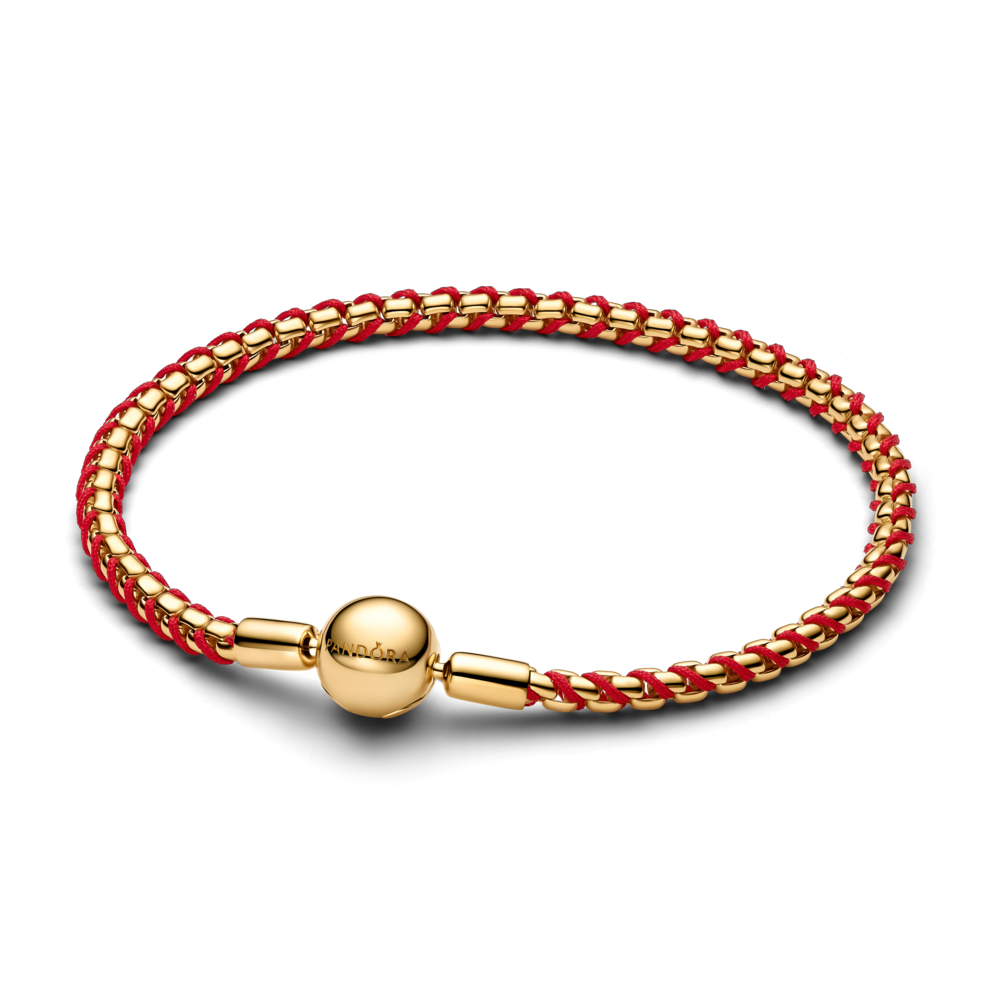 Brazalete Cadena de Serpiente Cordón Rojo-0