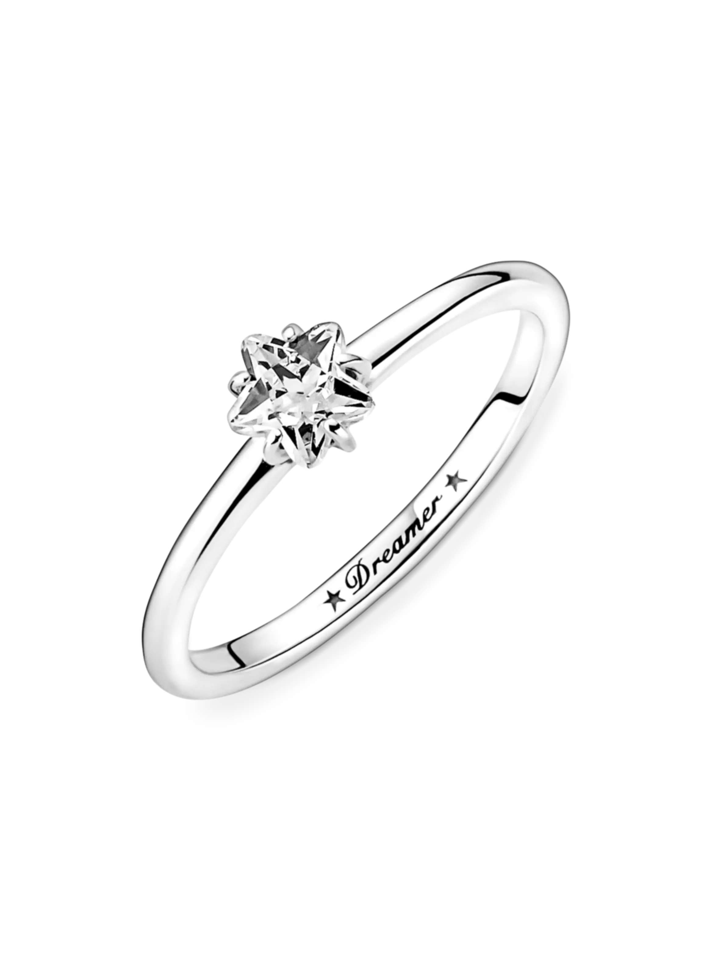 Anillo en Plata Solitario de Estrella Brillante Celestial-1