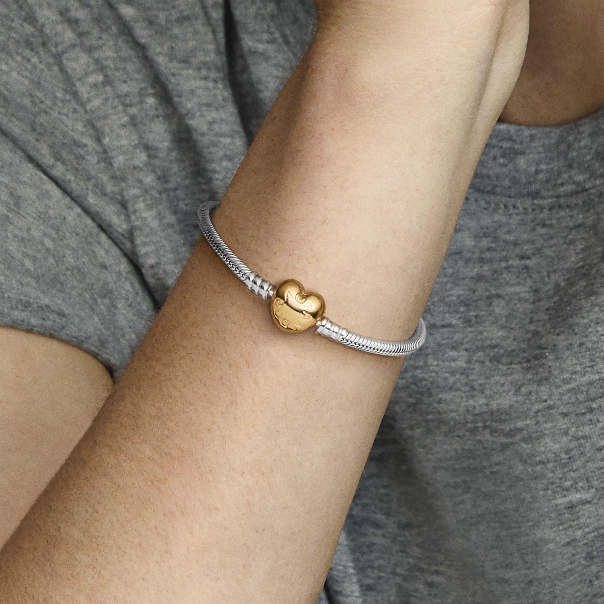 Brazalete Cadena de Serpiente Broche Corazón en Shine-2