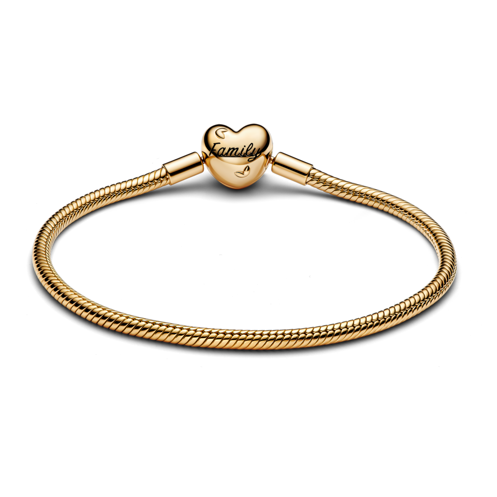 Brazalete Pandora Cadena de Serpiente Cierre de Corazón Familiar-1