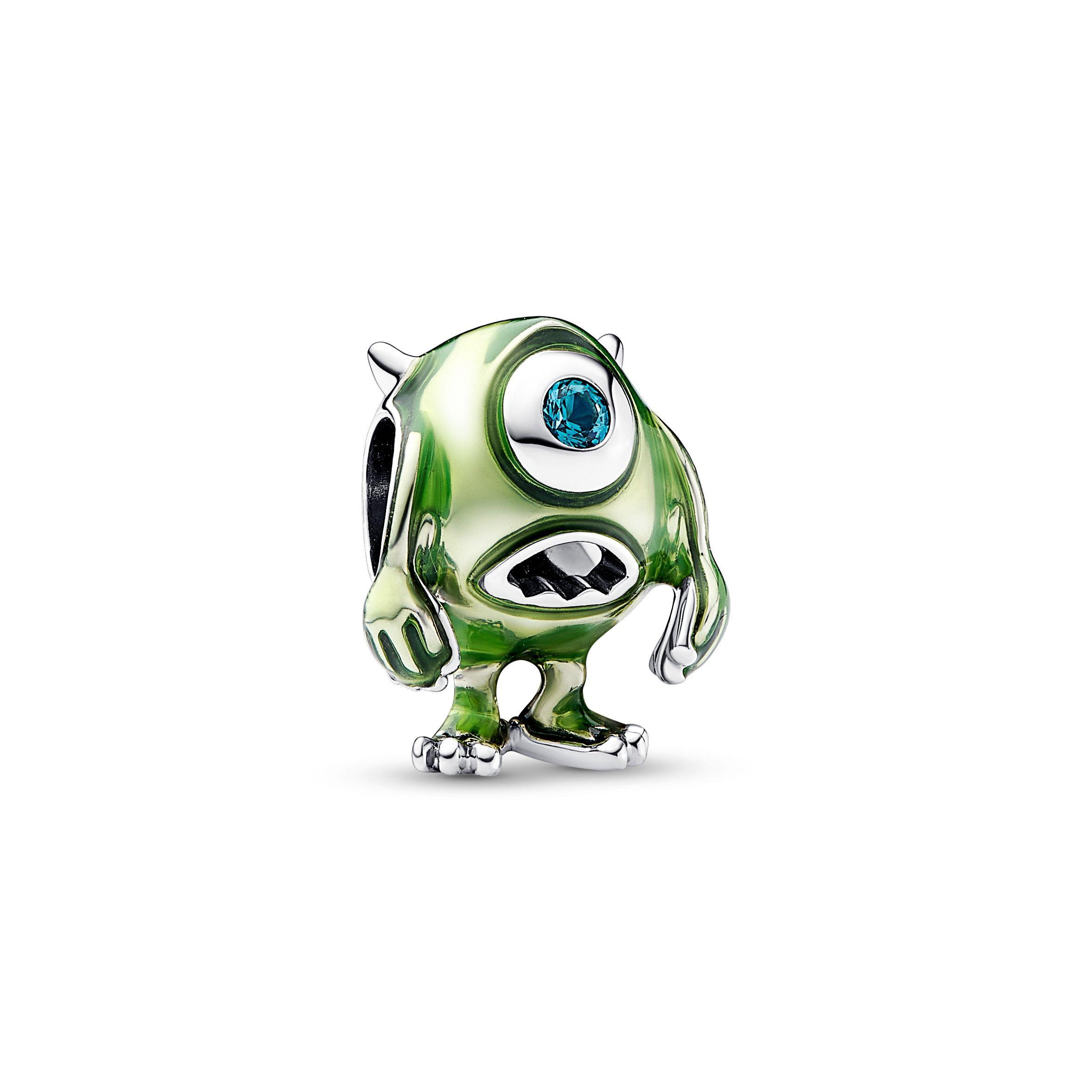 Charm en Plata Disney Pixar Mike Wazowski con Cristal verde-0