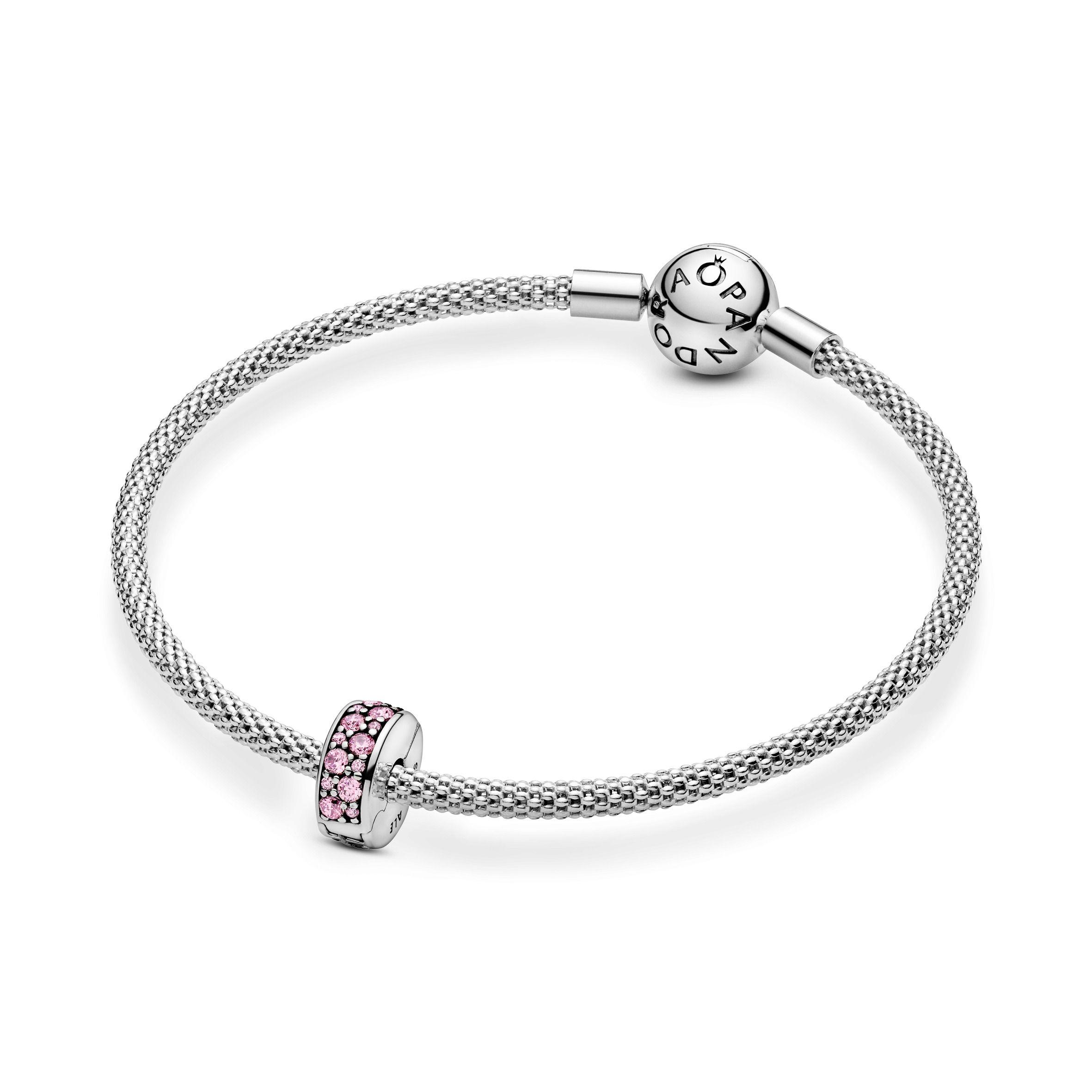 Clip Plata con Agarre de Silicona Elegancia Brillante Rosa-2