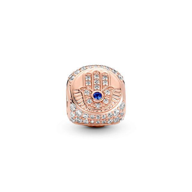 Charm De Tres Lados Hamsa, El Ojo Que Todo Lo Ve Y Pluma -0
