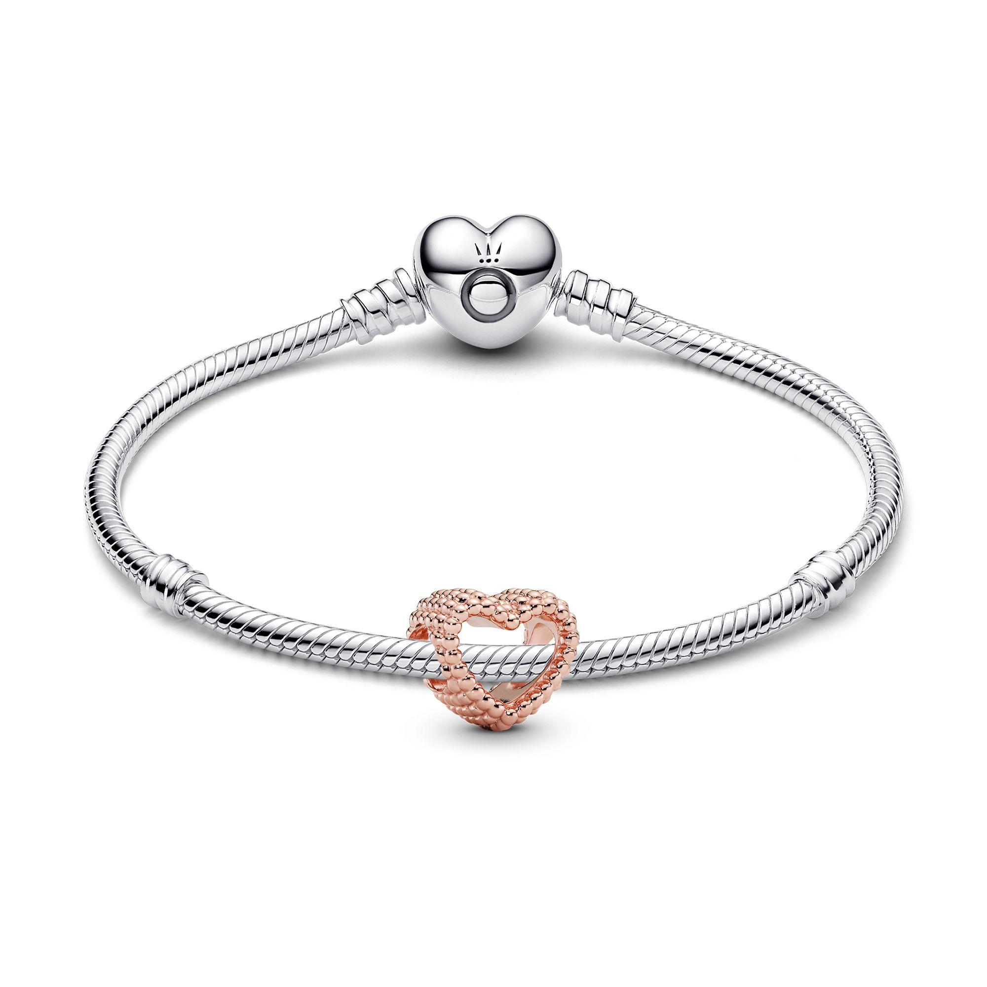 Gift Set Pulsera con Dije Corazon de Cuentas Rose -0