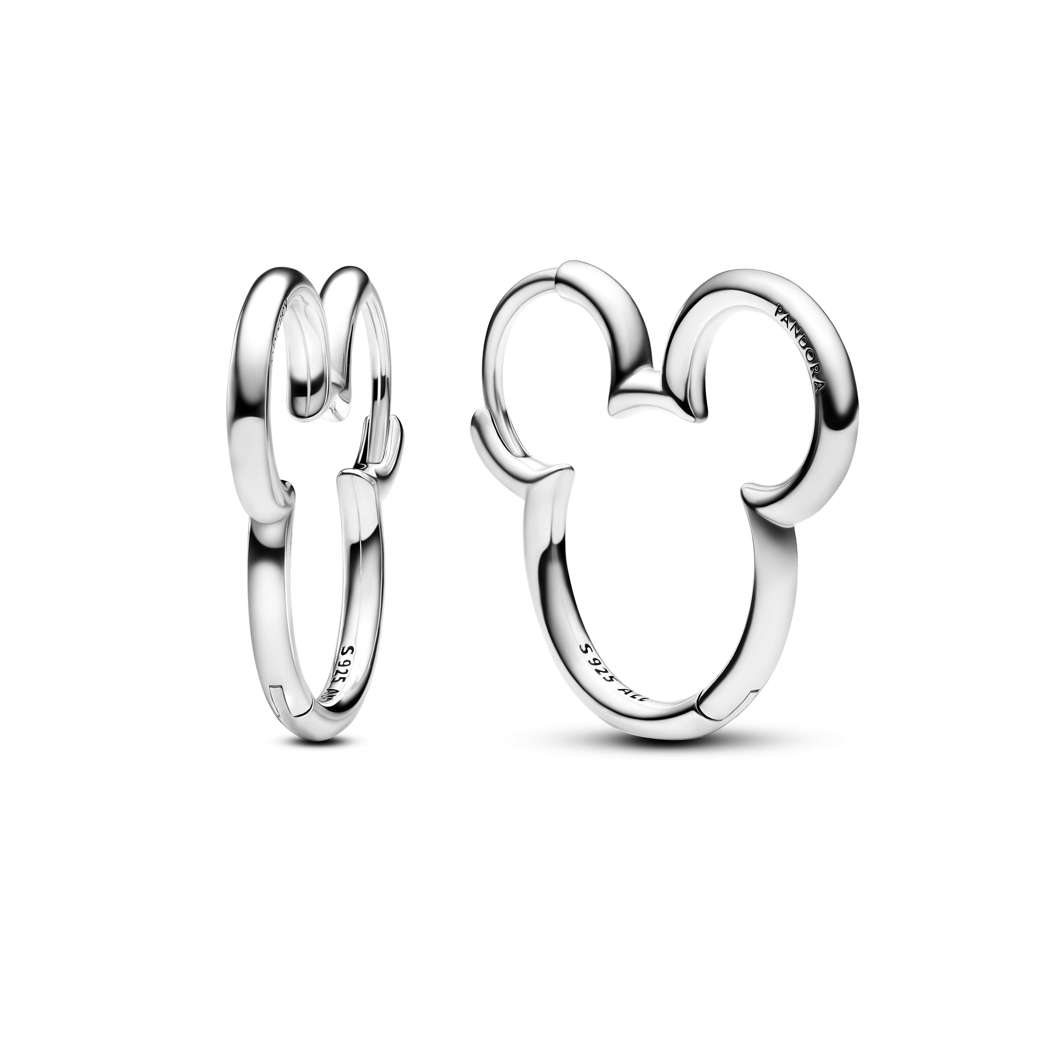 Aretes de Aro Silueta de Mickey Mouse de Disney-0