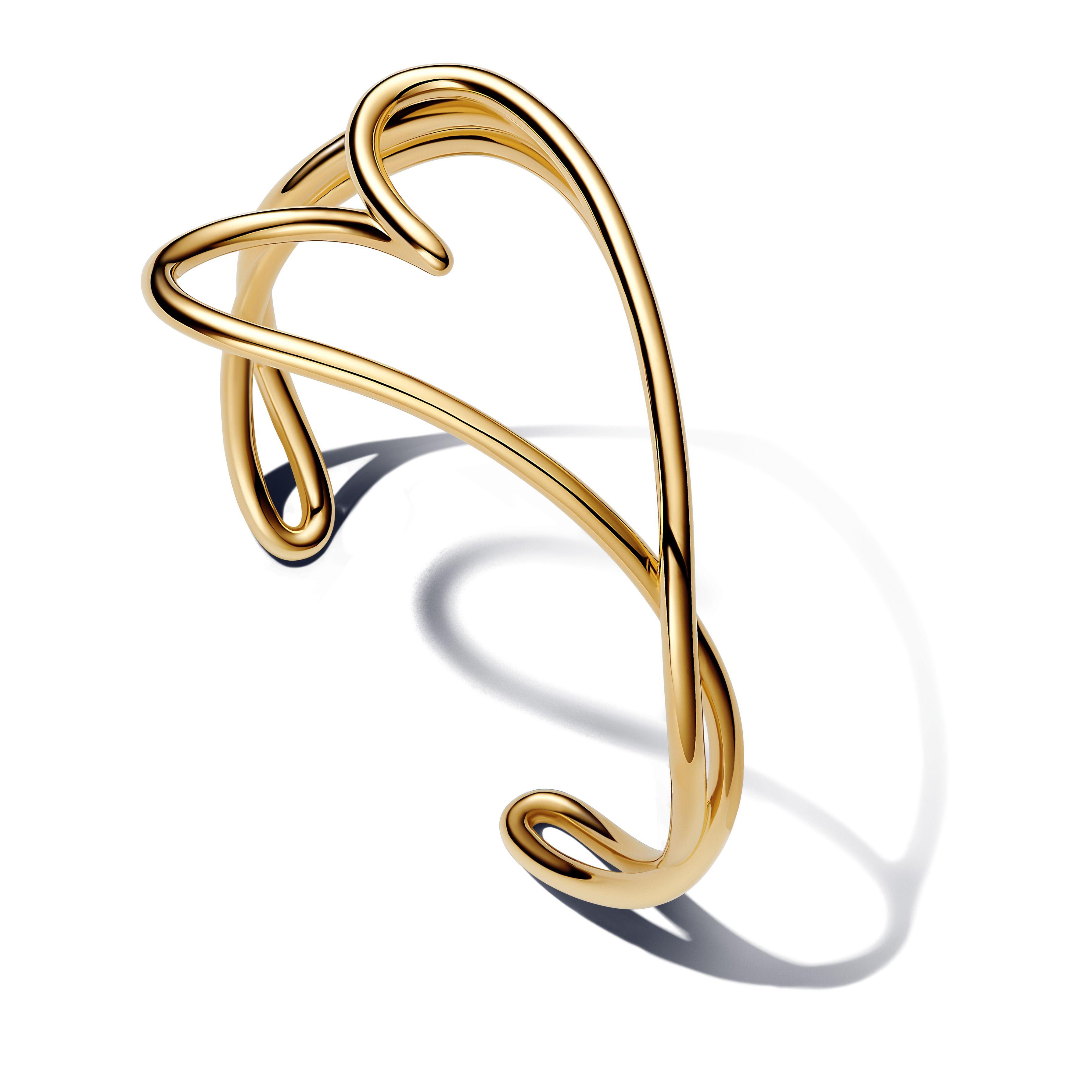 Brazalete Rígido Corazón Forma Orgánica en Shine-0