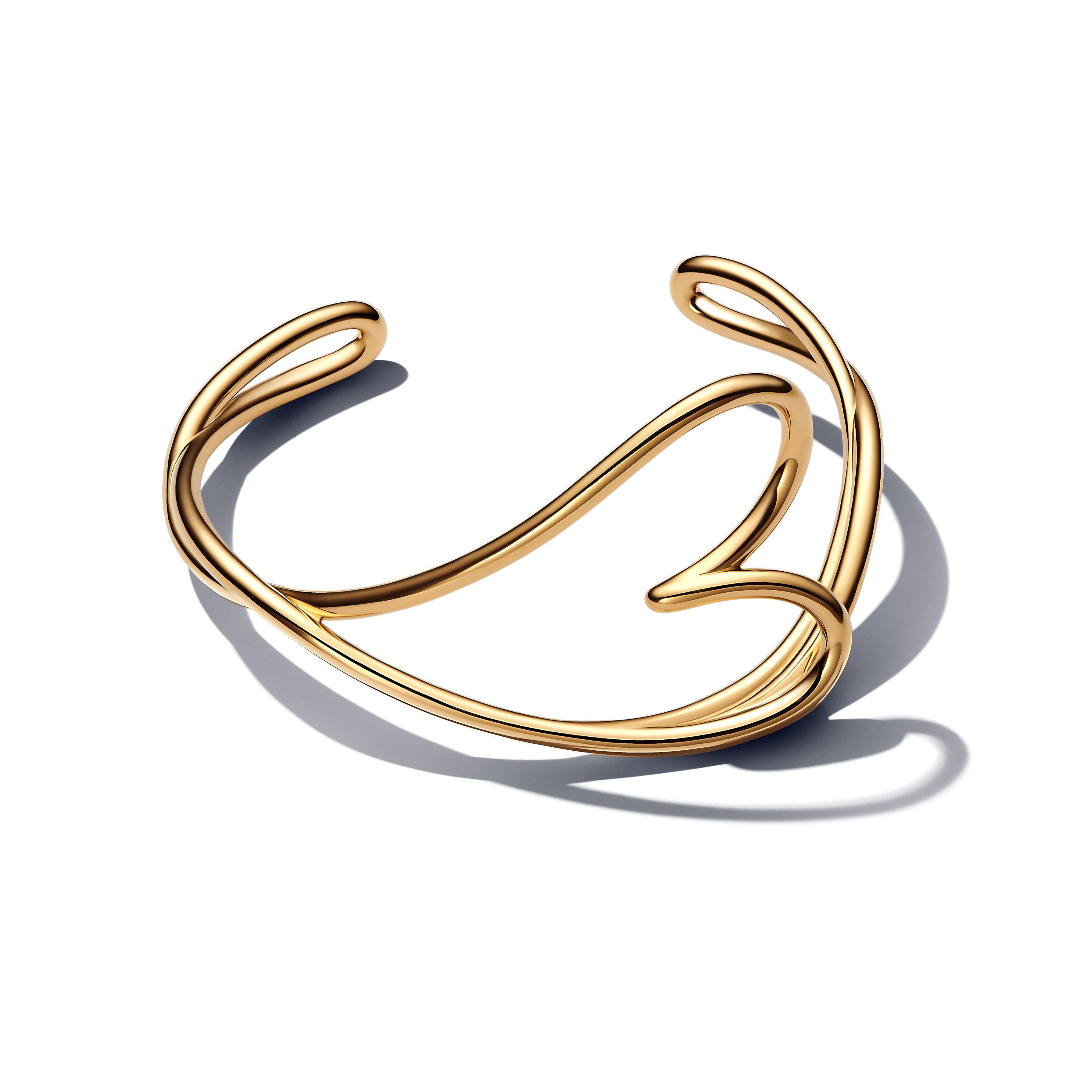 Brazalete Rígido Corazón Forma Orgánica en Shine-1