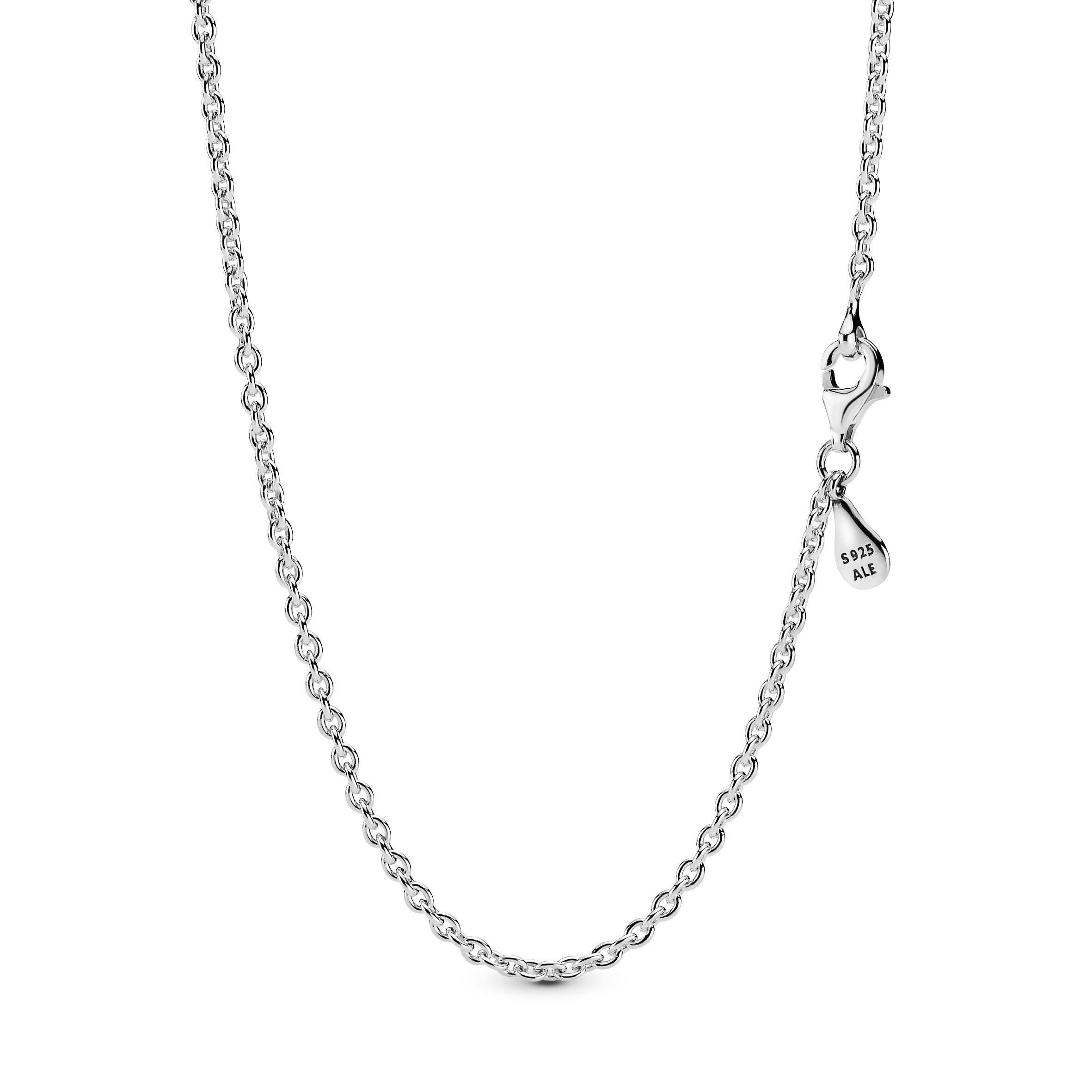 Collar de Cable Sin piedra en Plata 75cm-2