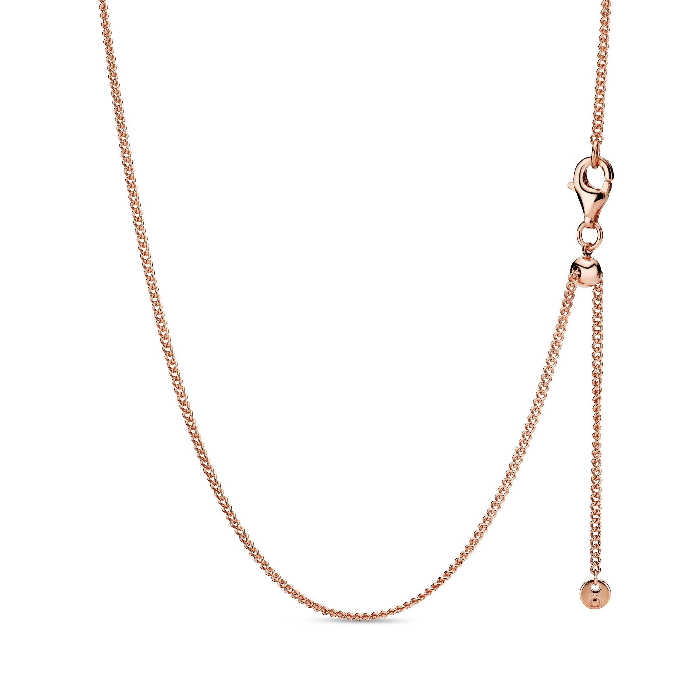 Collar Cadena de Bordillo Recubrimiento en Oro Rosa-0