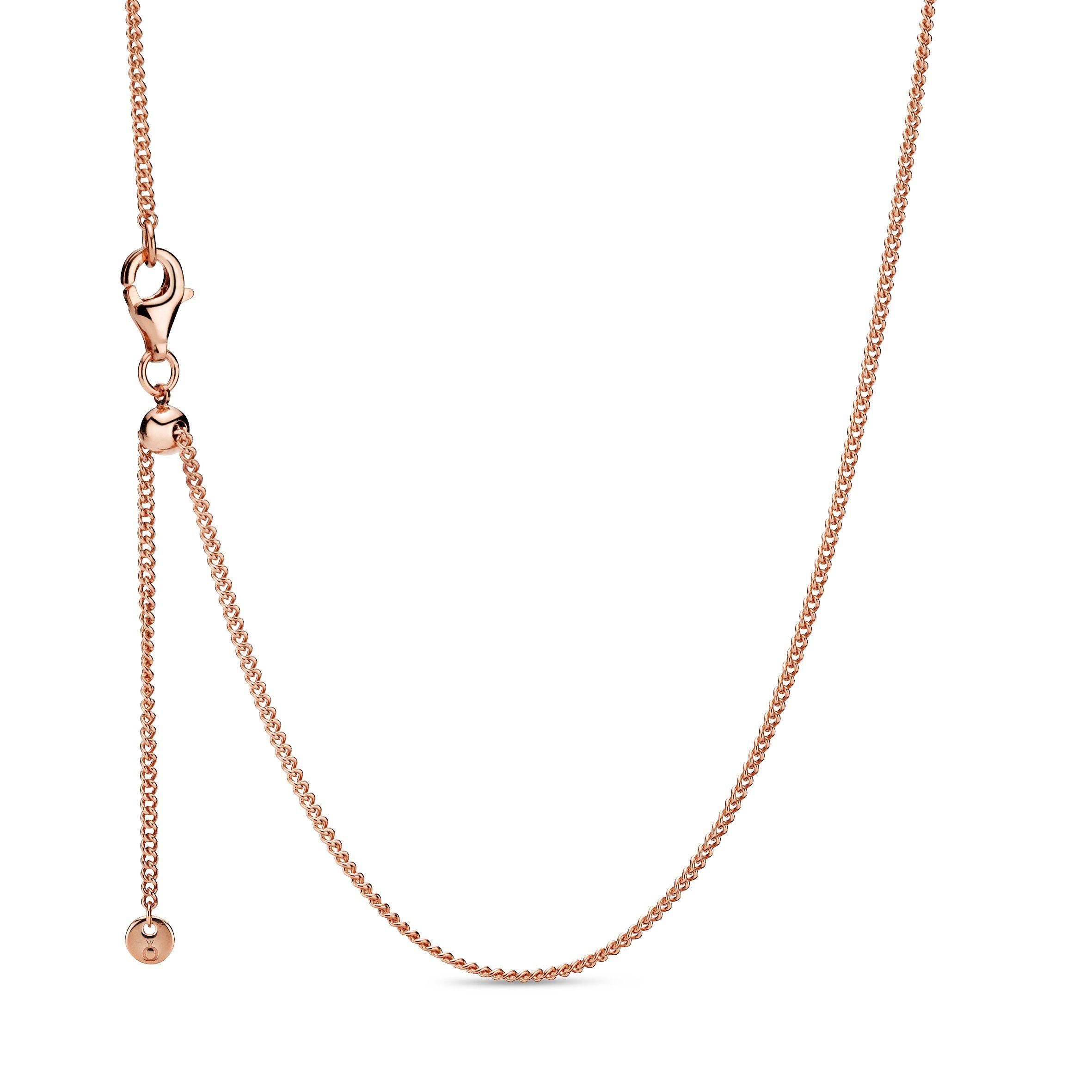 Collar Cadena de Bordillo Recubrimiento en Oro Rosa-1