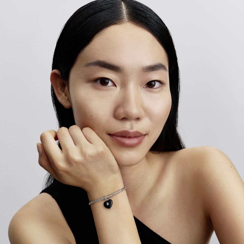 Charm Colgante Candado Corazón Cerámica Negro Mate-3