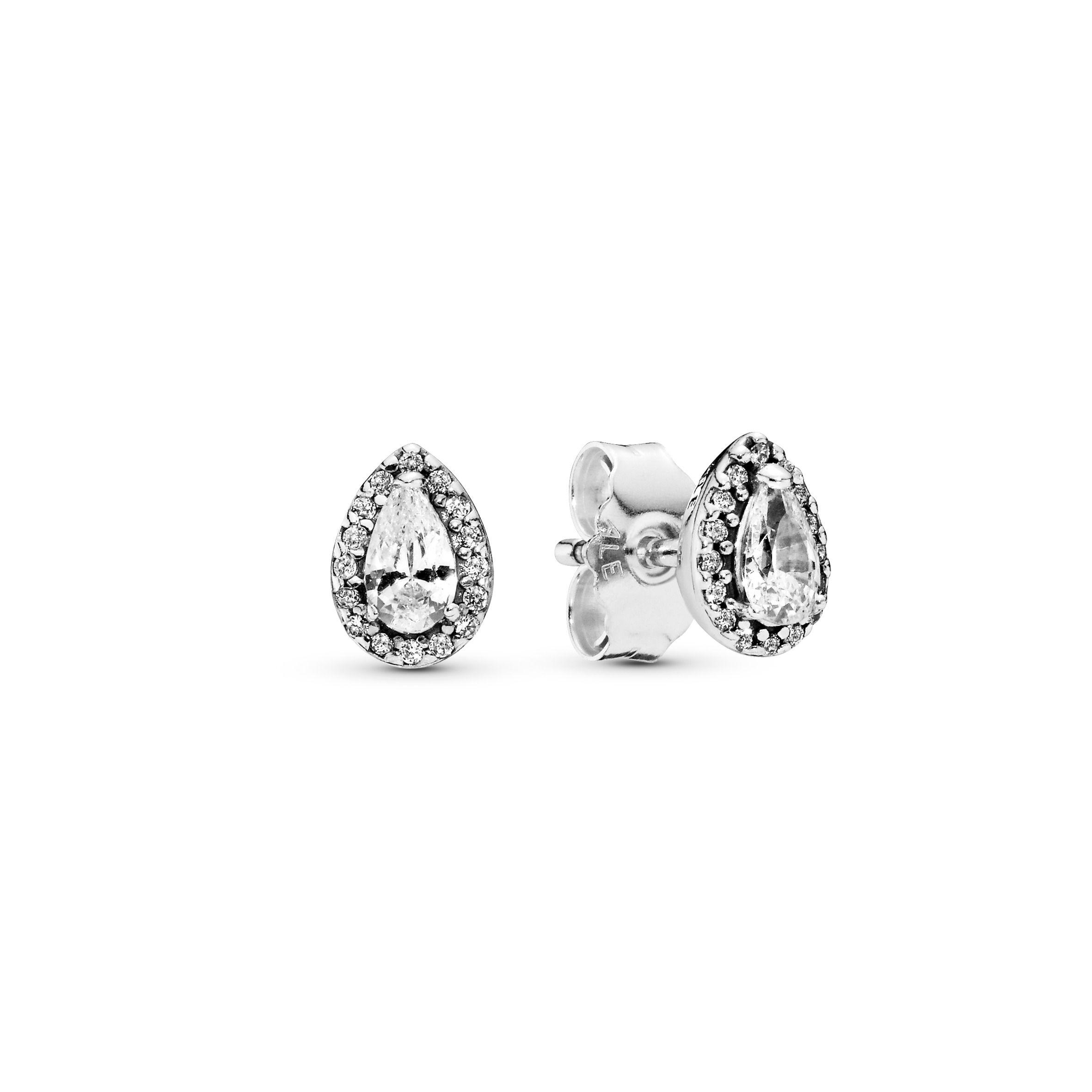 Aretes de Botón Halo de Gota Brillante-0