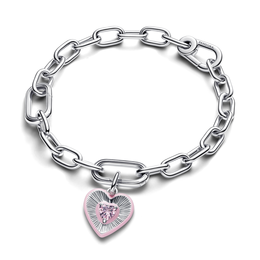 Charm Medallón Corazón Rosa Radiante-2