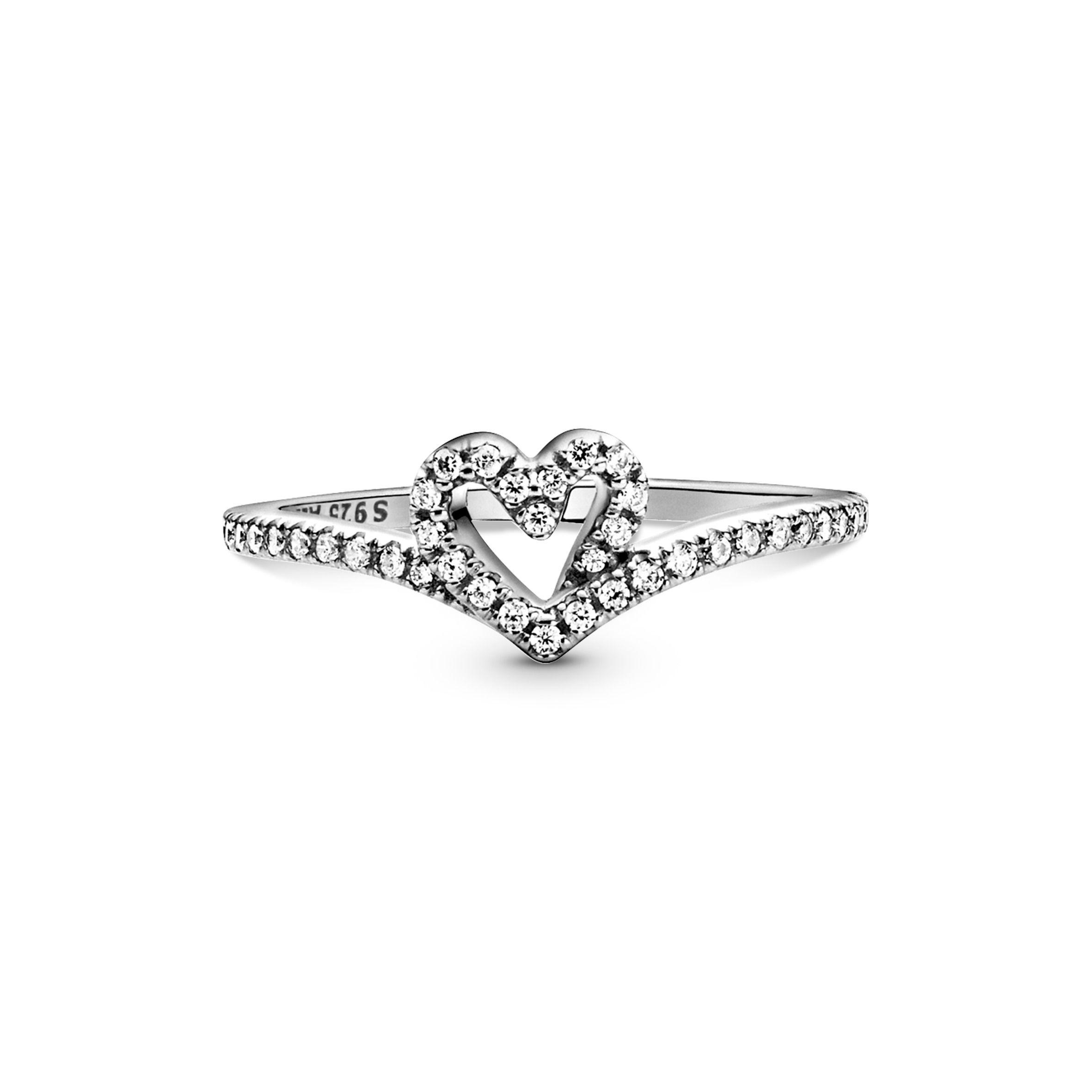 Anillo en Plata Espoleta Brillante Corazón Brillante-0