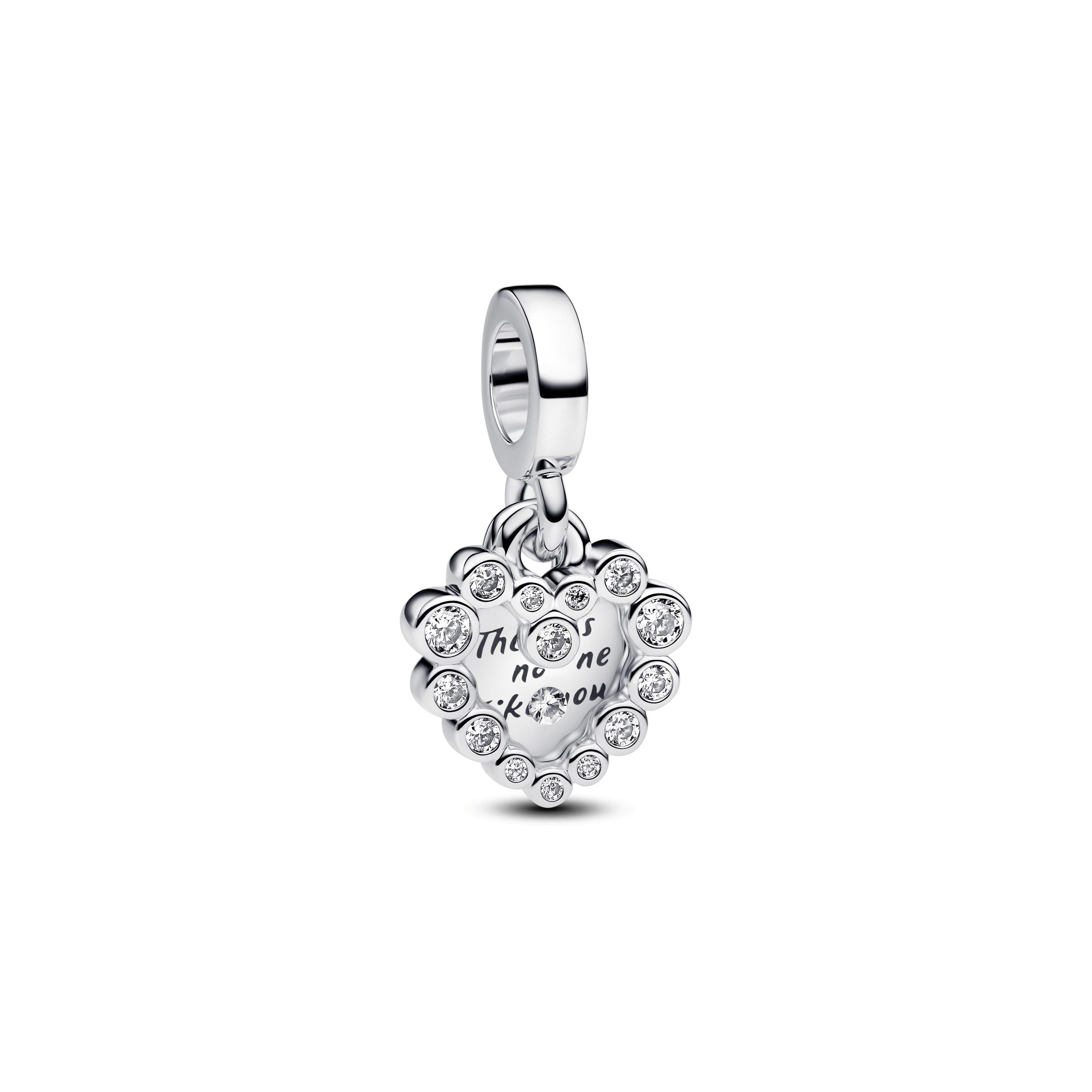Charm Colgante Doble Corazón Brillante-0