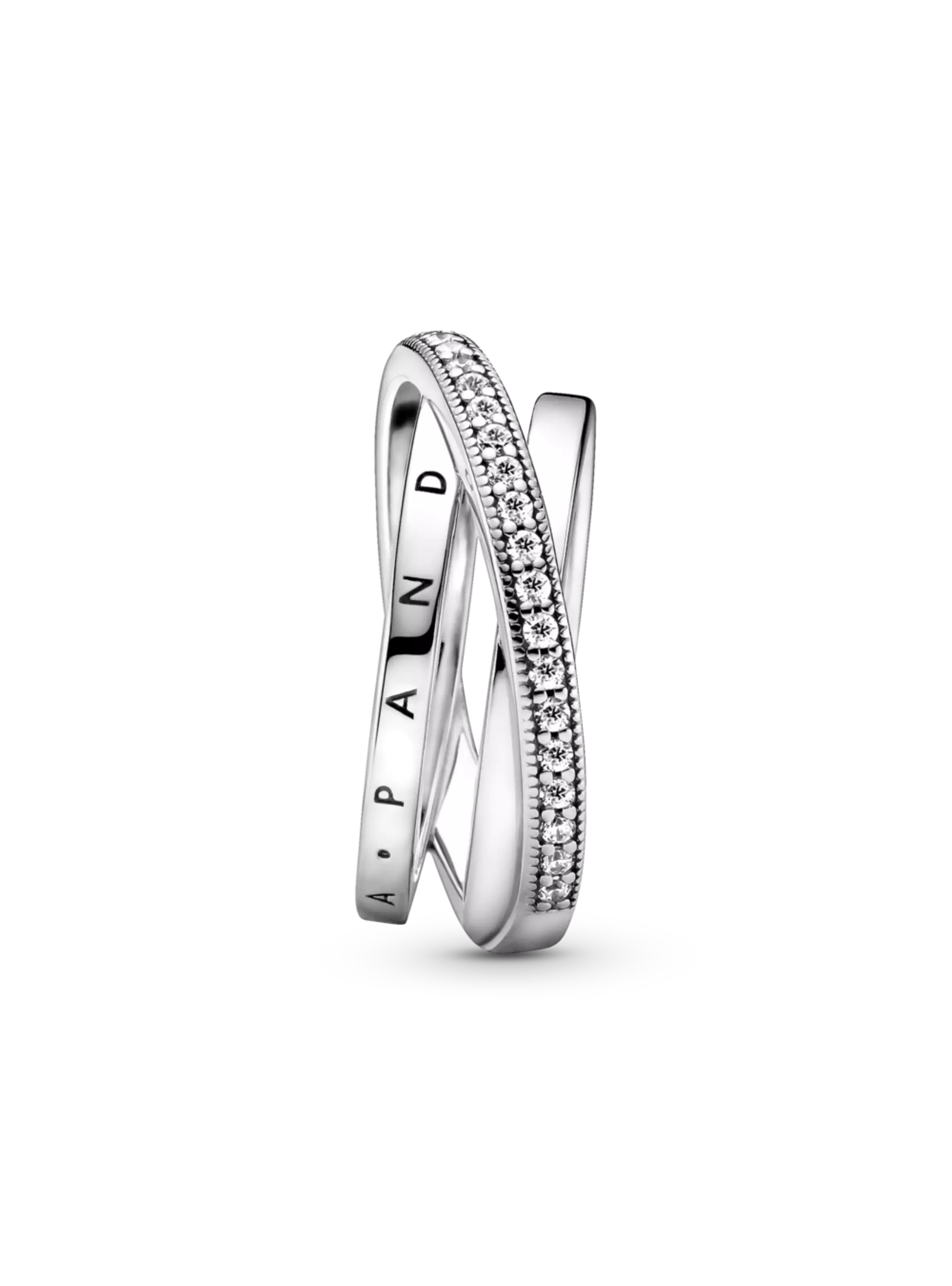 Anillo en Plata Banda Triple Logo Pandora-1