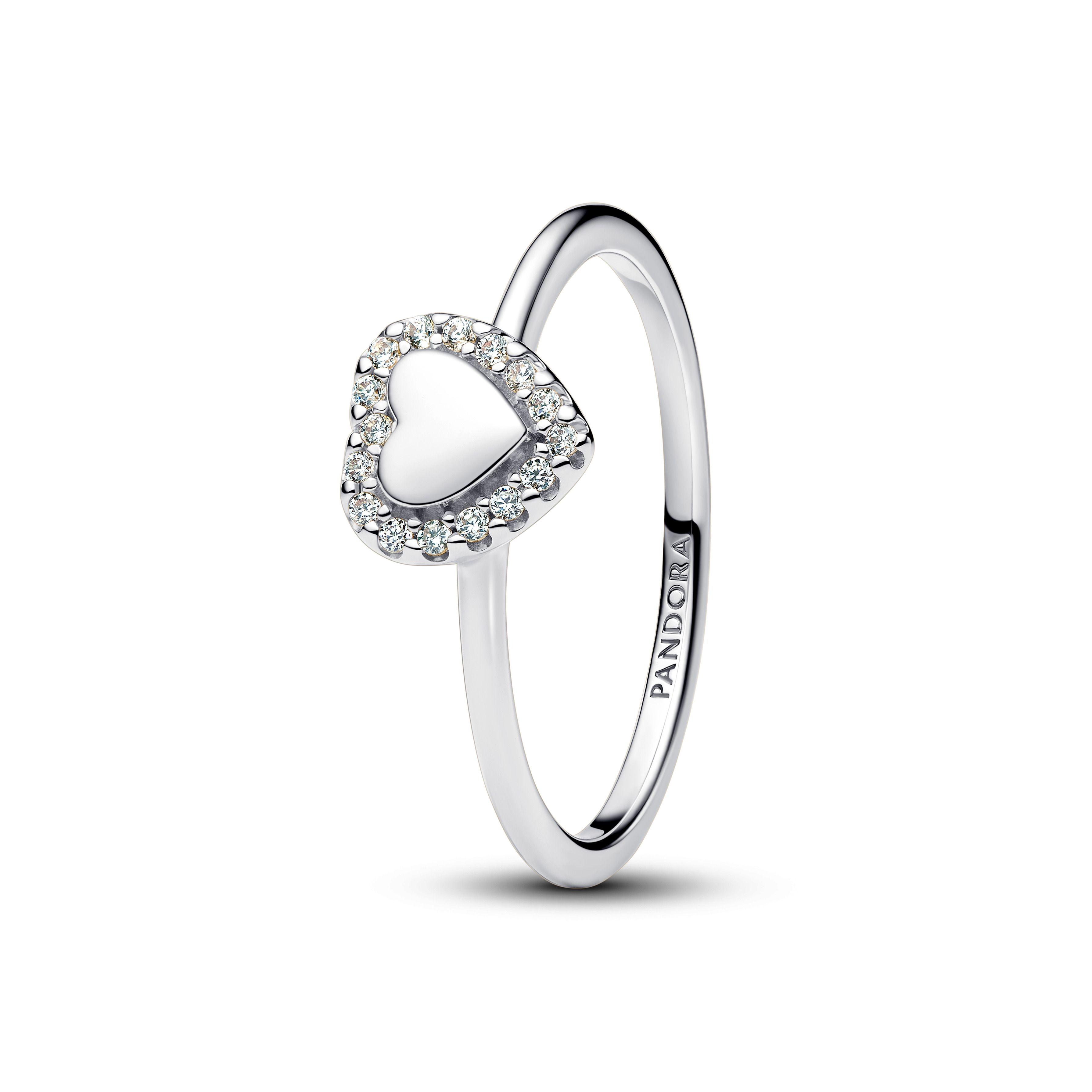 Anillo Halo y Corazón en Plata-2