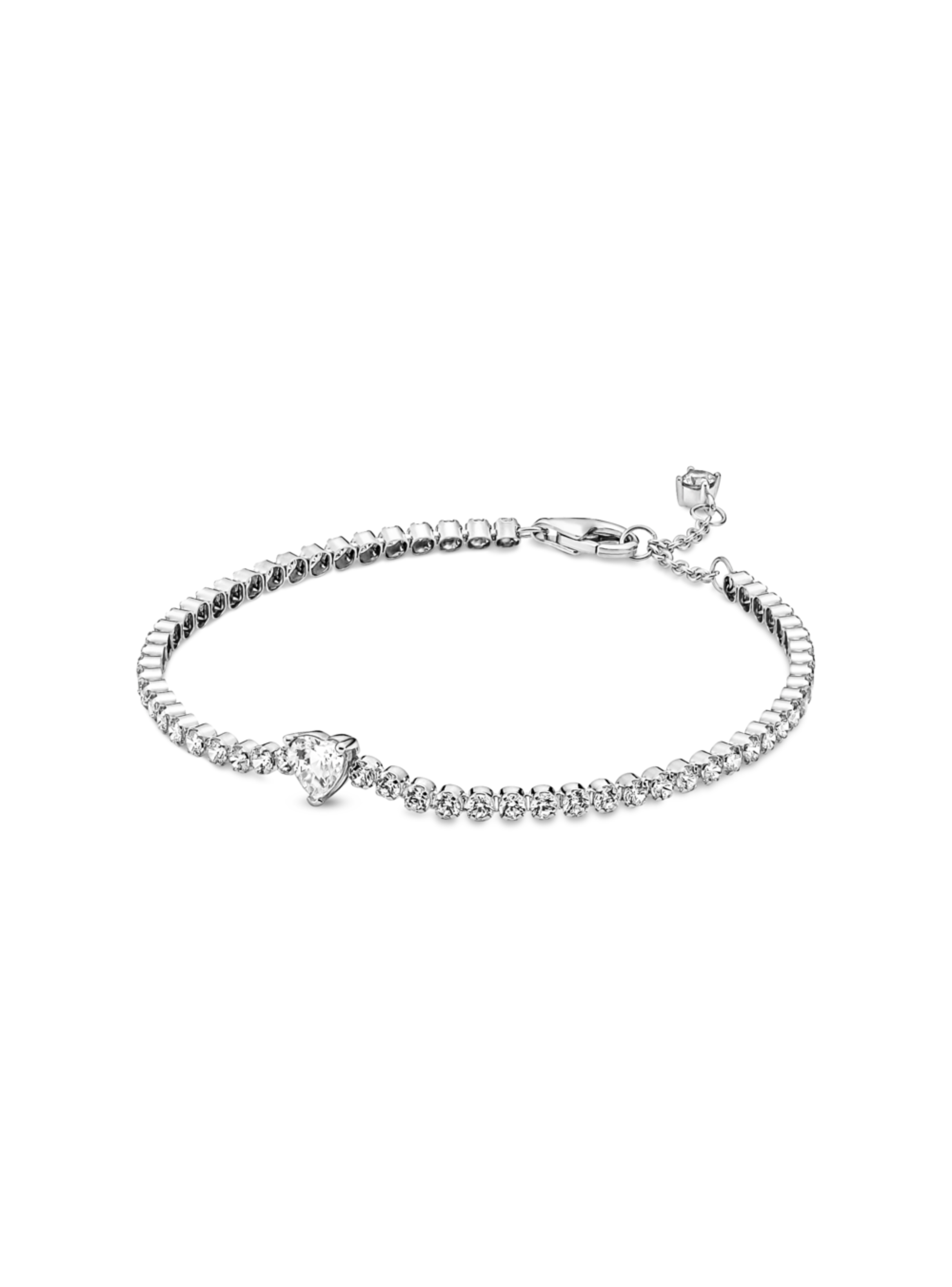 Brazalete Corazón Brillante en Plata-2
