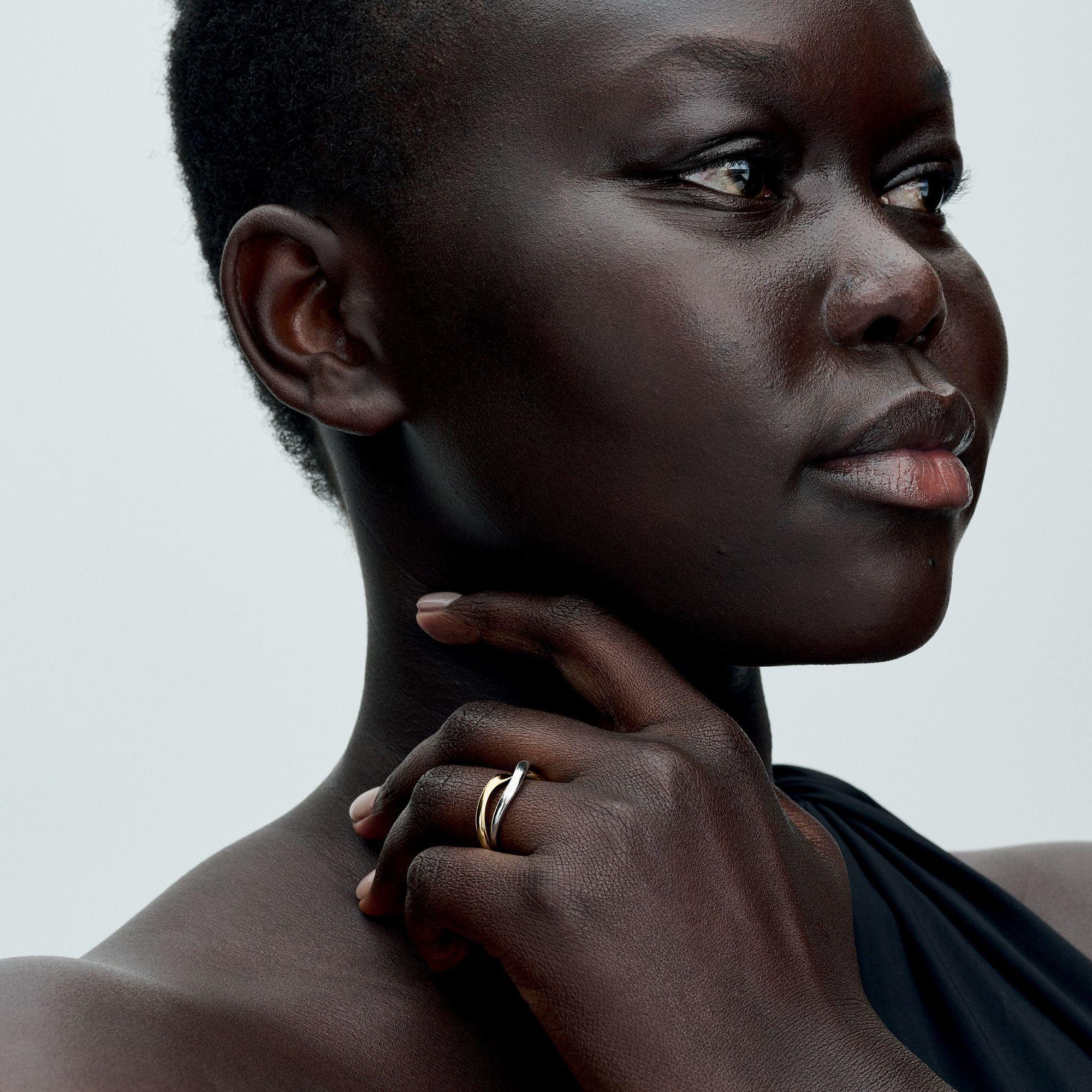 Anillo de Bandas Entrelazadas de Bicolor-2