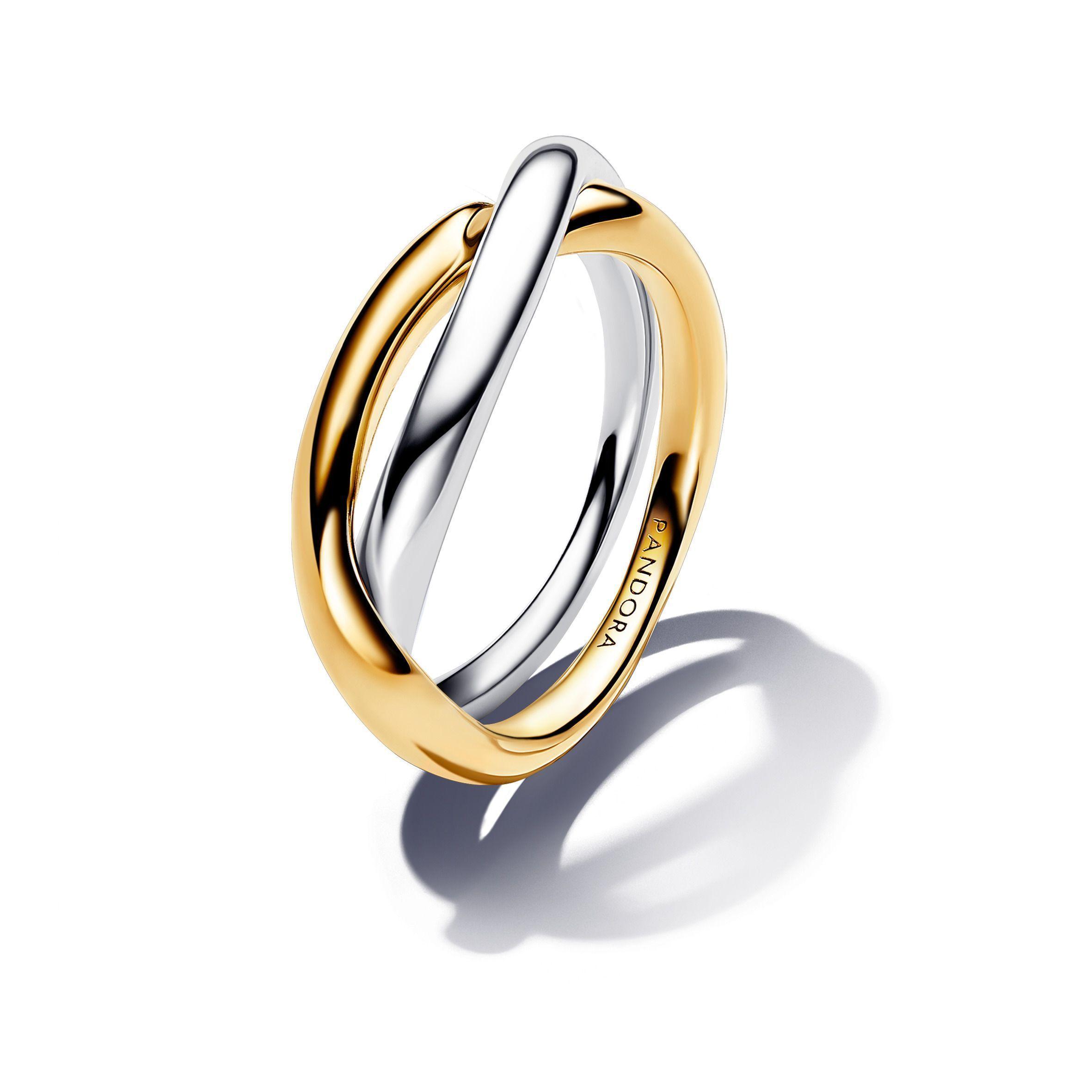 Anillo de Bandas Entrelazadas de Bicolor-1