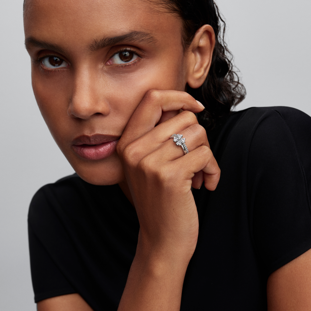 Anillo Divisible Trébol de la Suerte Brillante-2