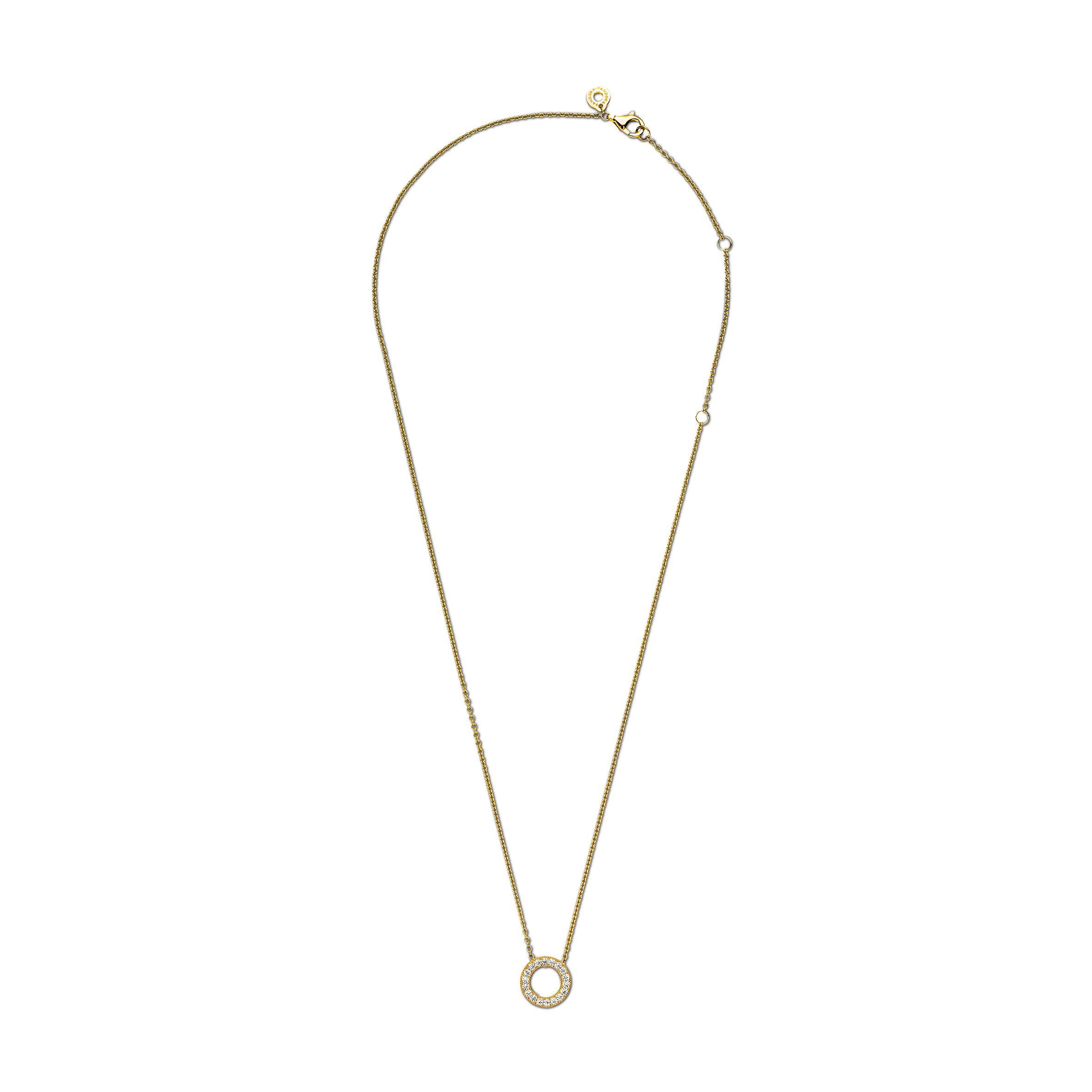 Collar Cadena Círculo de Pavé con Logotipo-2