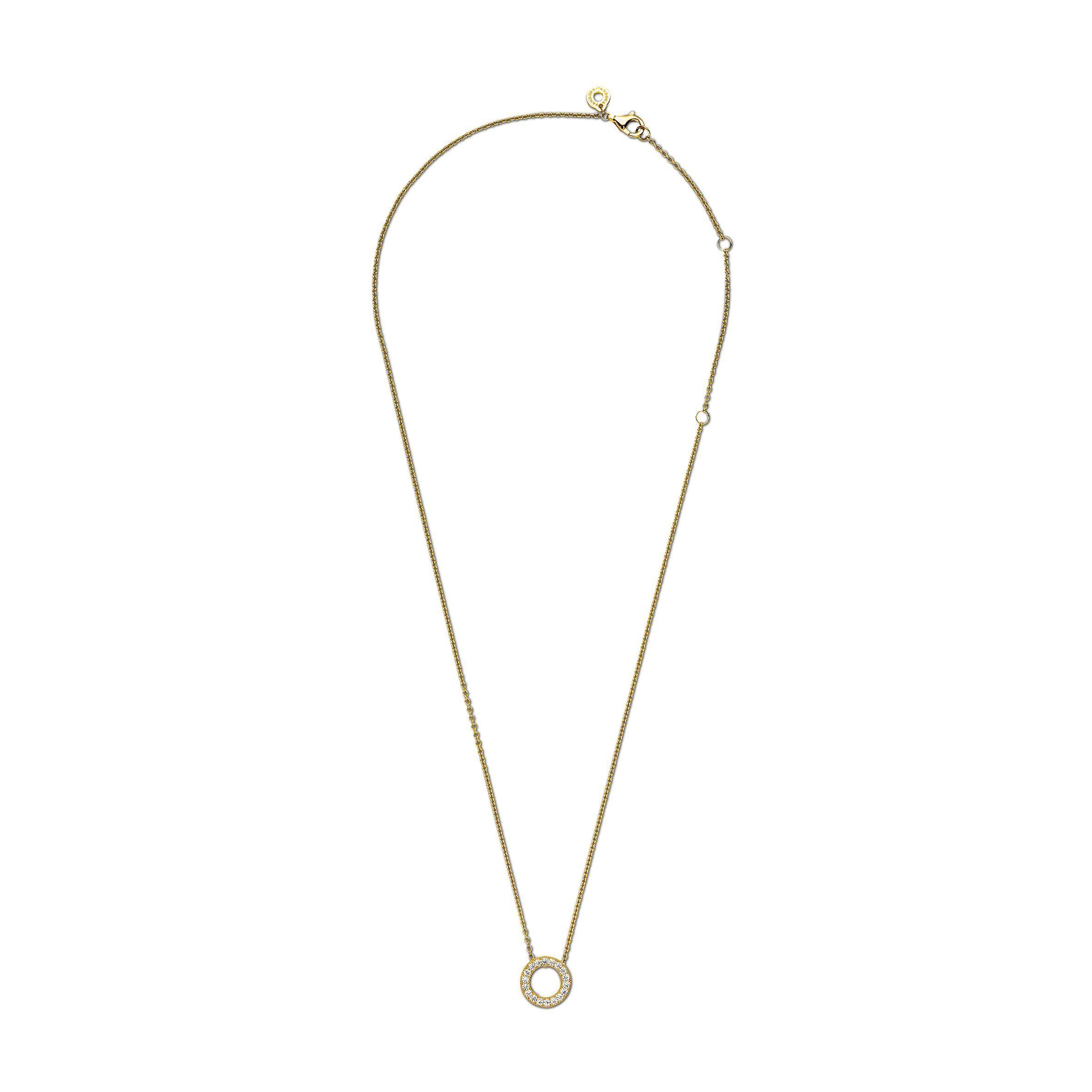 Collar Cadena Círculo de Pavé con Logotipo-2