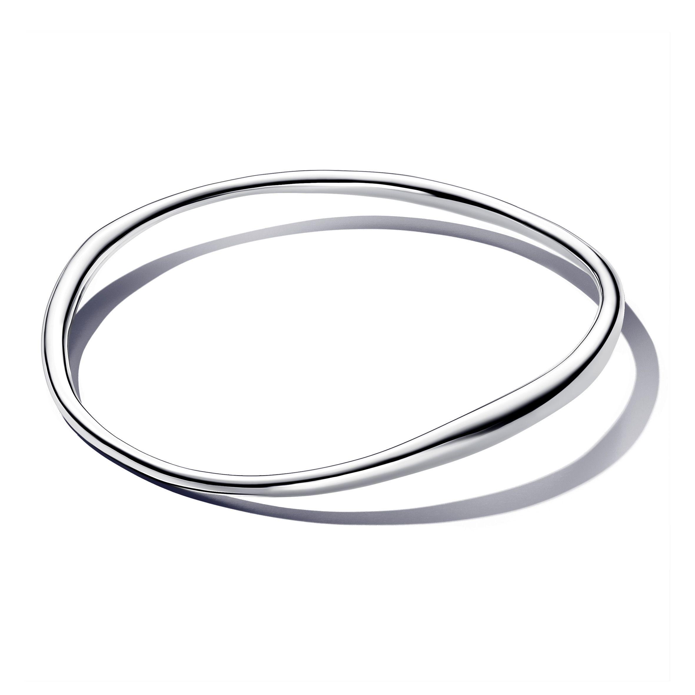 Brazalete Rígido en Plata Forma Orgánica-0