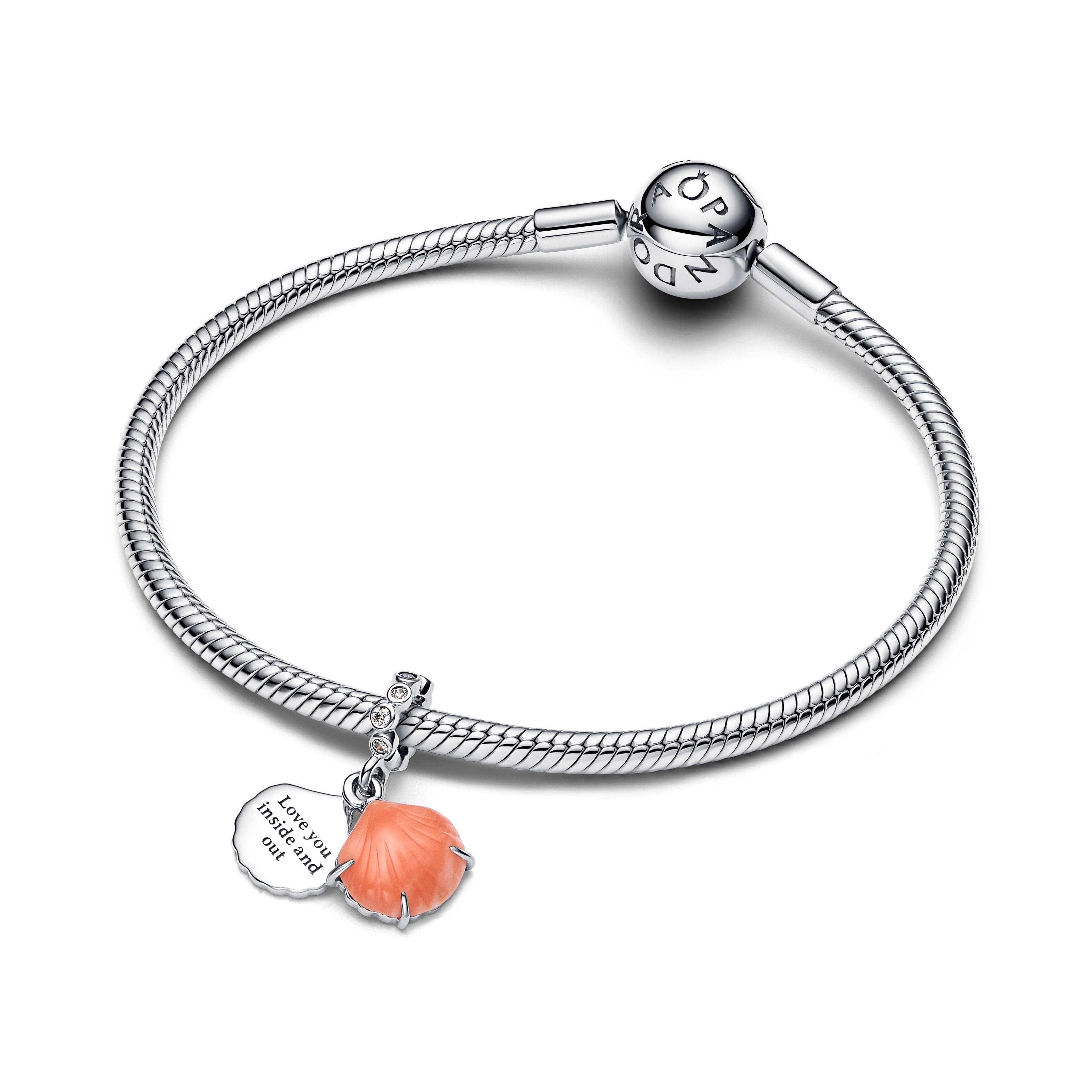 Charm Colgante Doble Concha Color Coral-1
