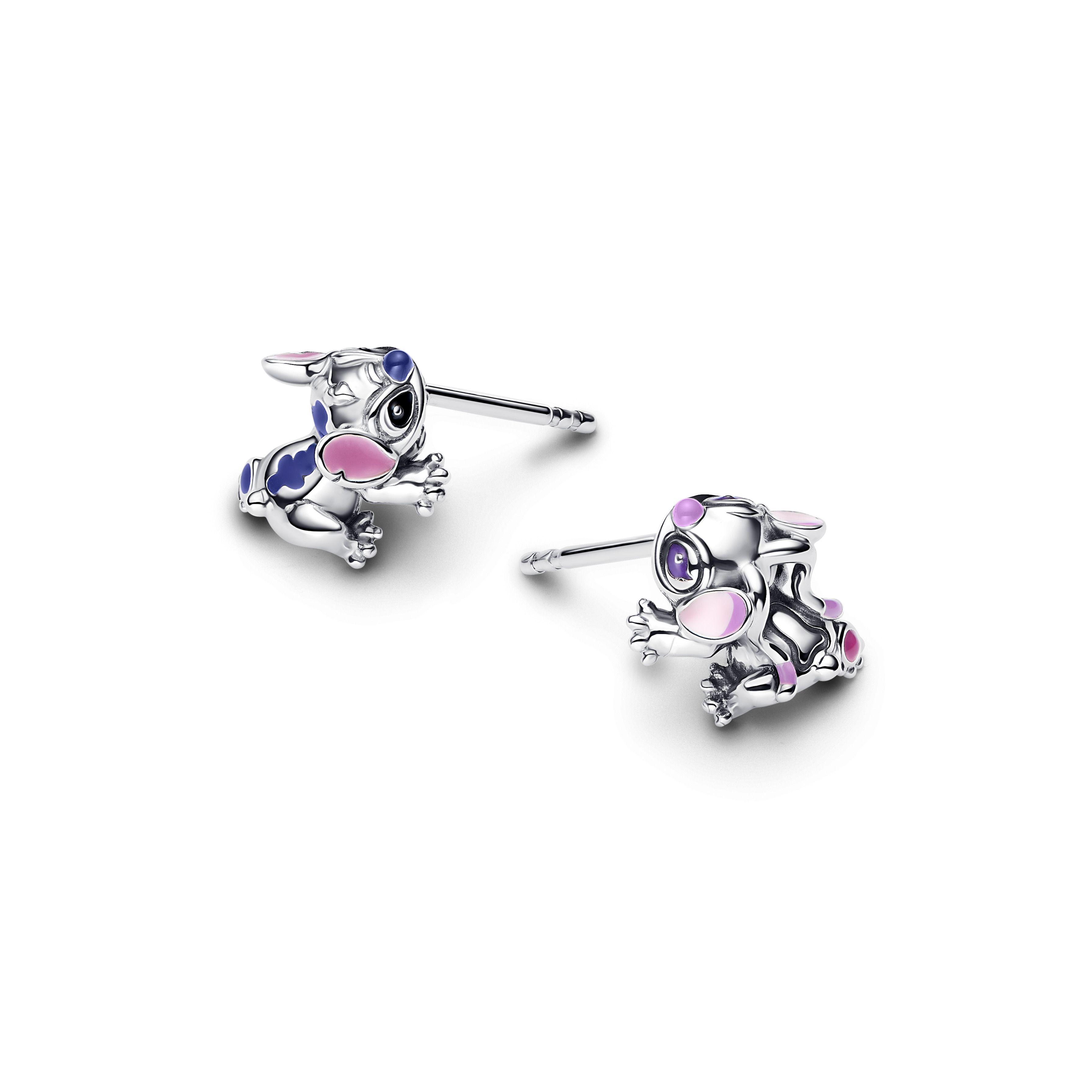 Conjunto de Regalo Collar y Aretes Angel y Stitch de Disney-1